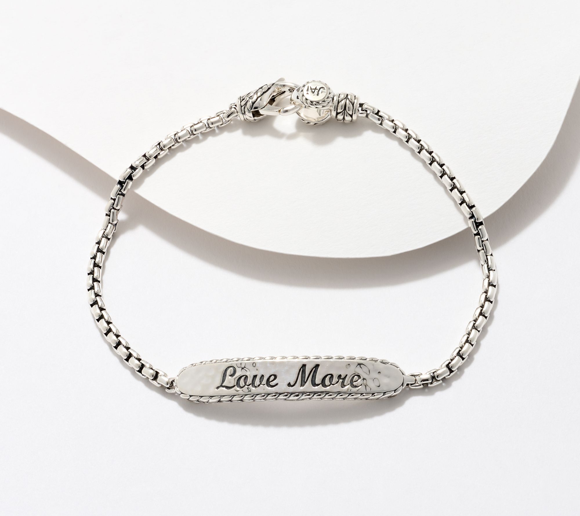 JAI Sterling Silver Love More, Worry Less 2.7mm Bracelet