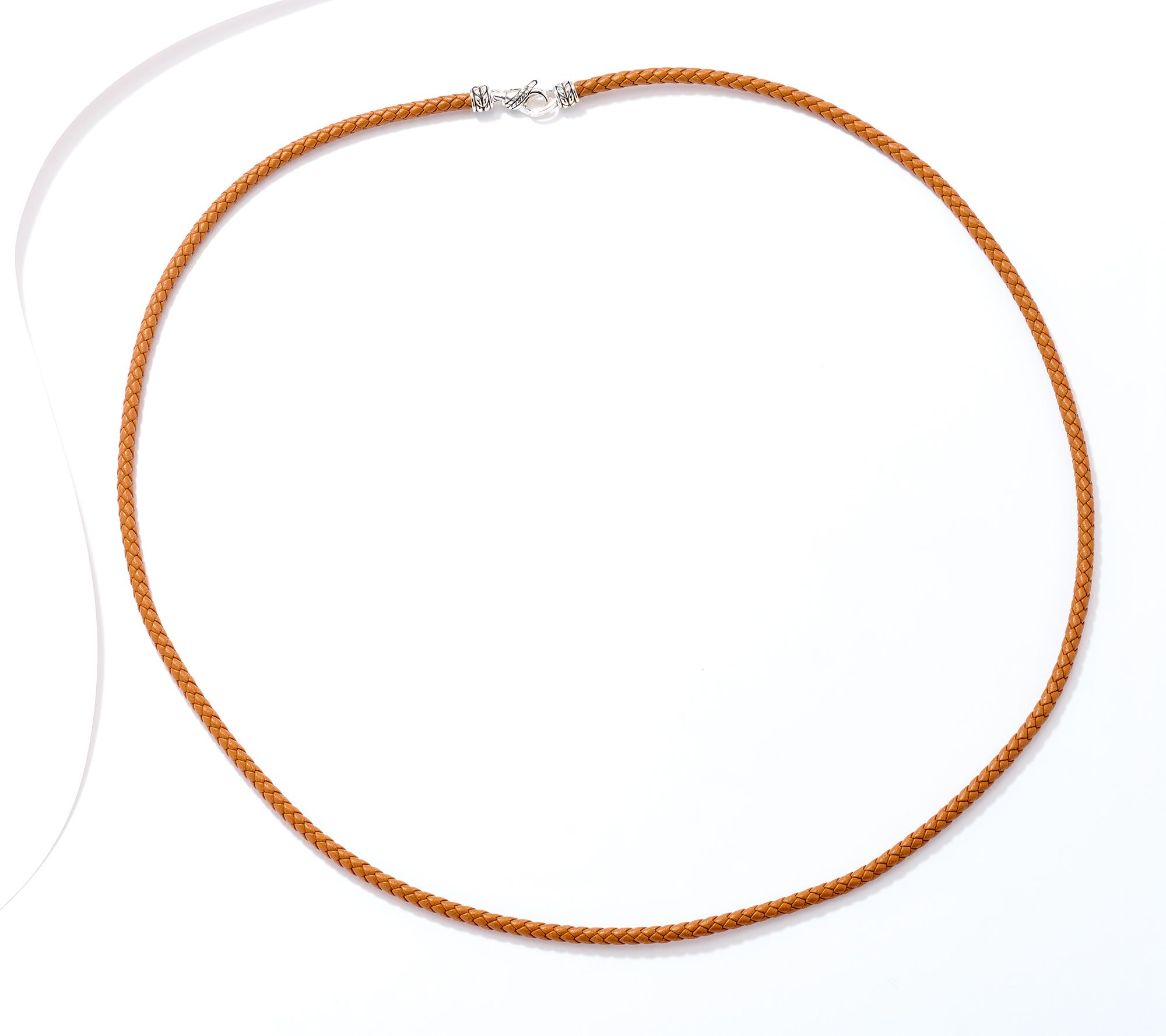 JAI Sterling Silver Braided Geniune Leather 28