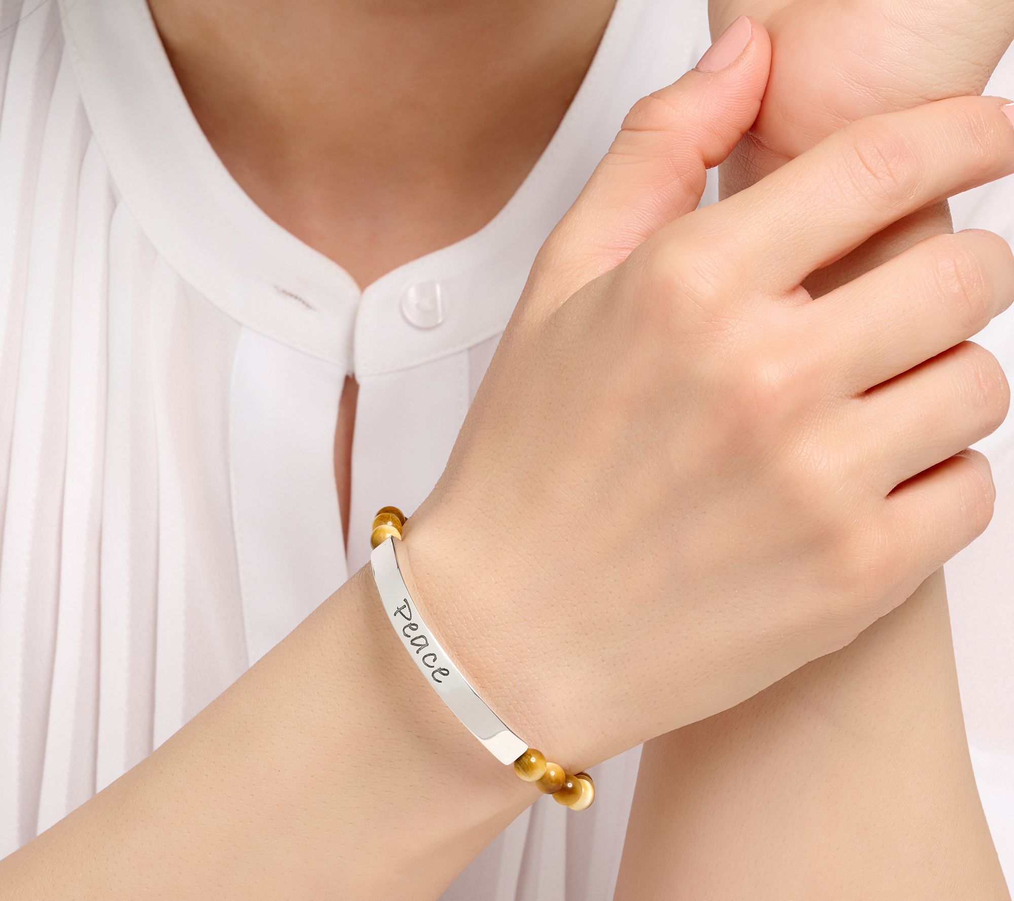 Christian James by Scott Grimes Sterling Silver Mantra Stretch Bracelet