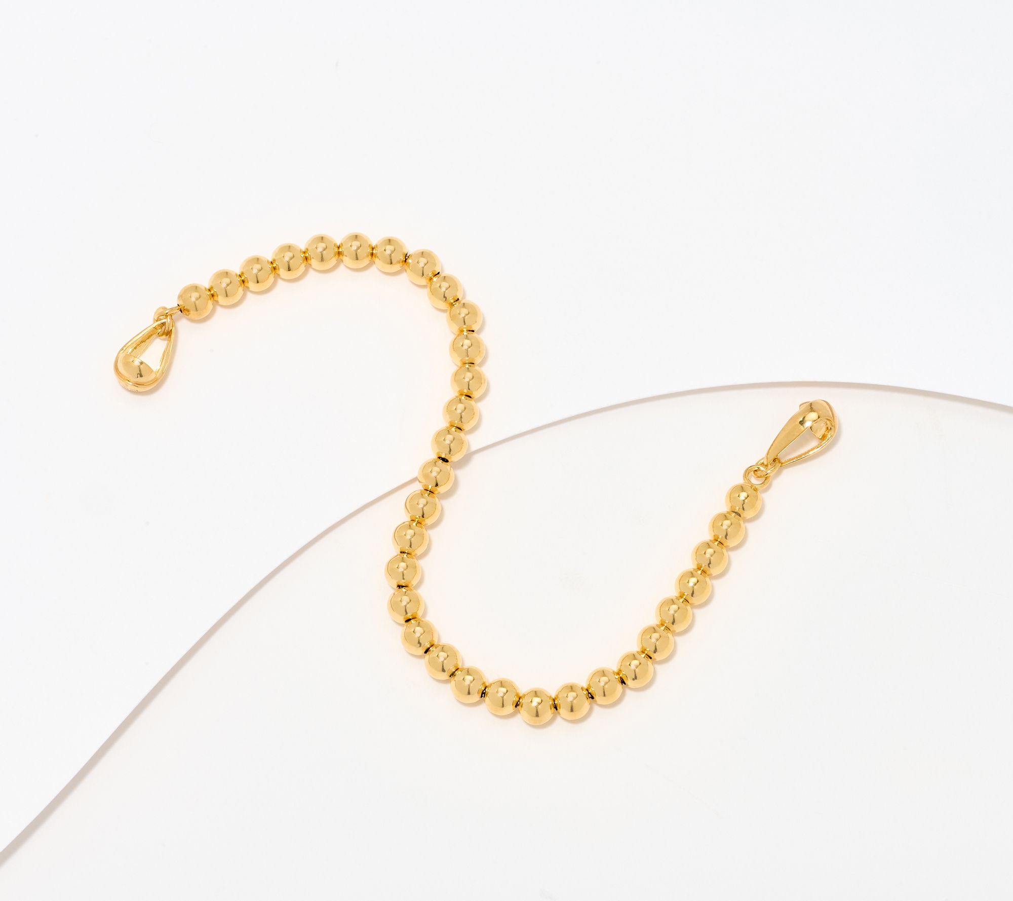 UltraFine 950 Silver Beaded Chain Magnetic Clasp Bracelet