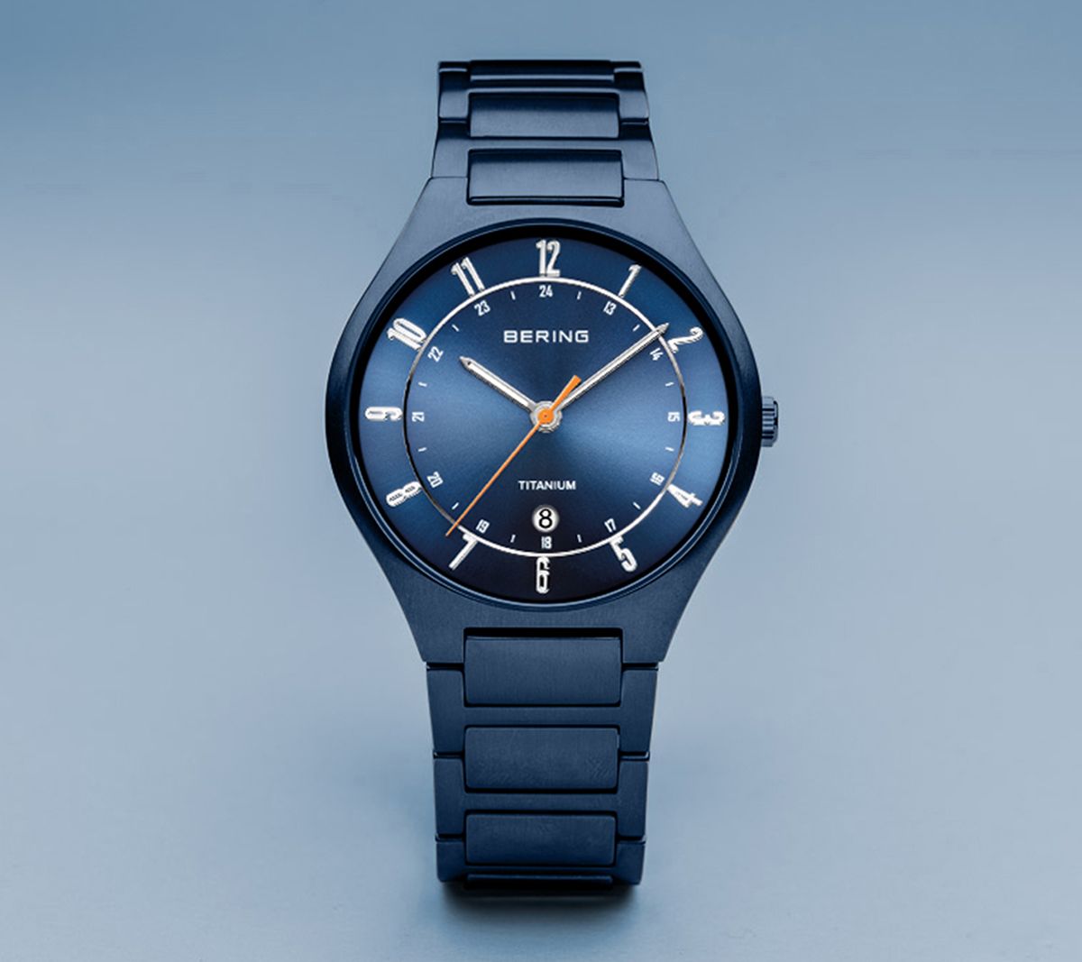 Bering Men's Titanium Blue Dial Bracelet Watch
