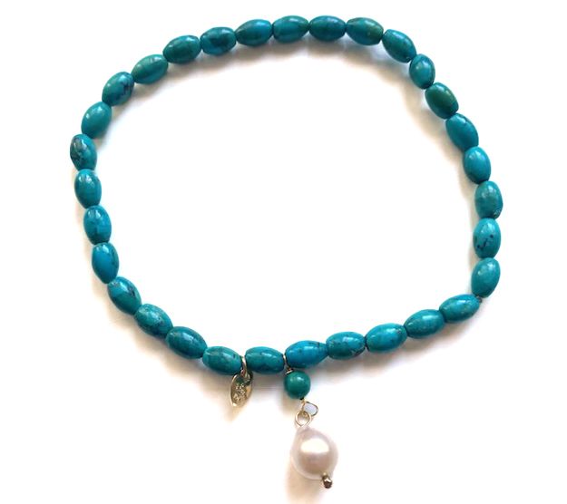 Alkeme 10K Gold Ocean Vibe Turquoise & Cultured Pearl Bracelet