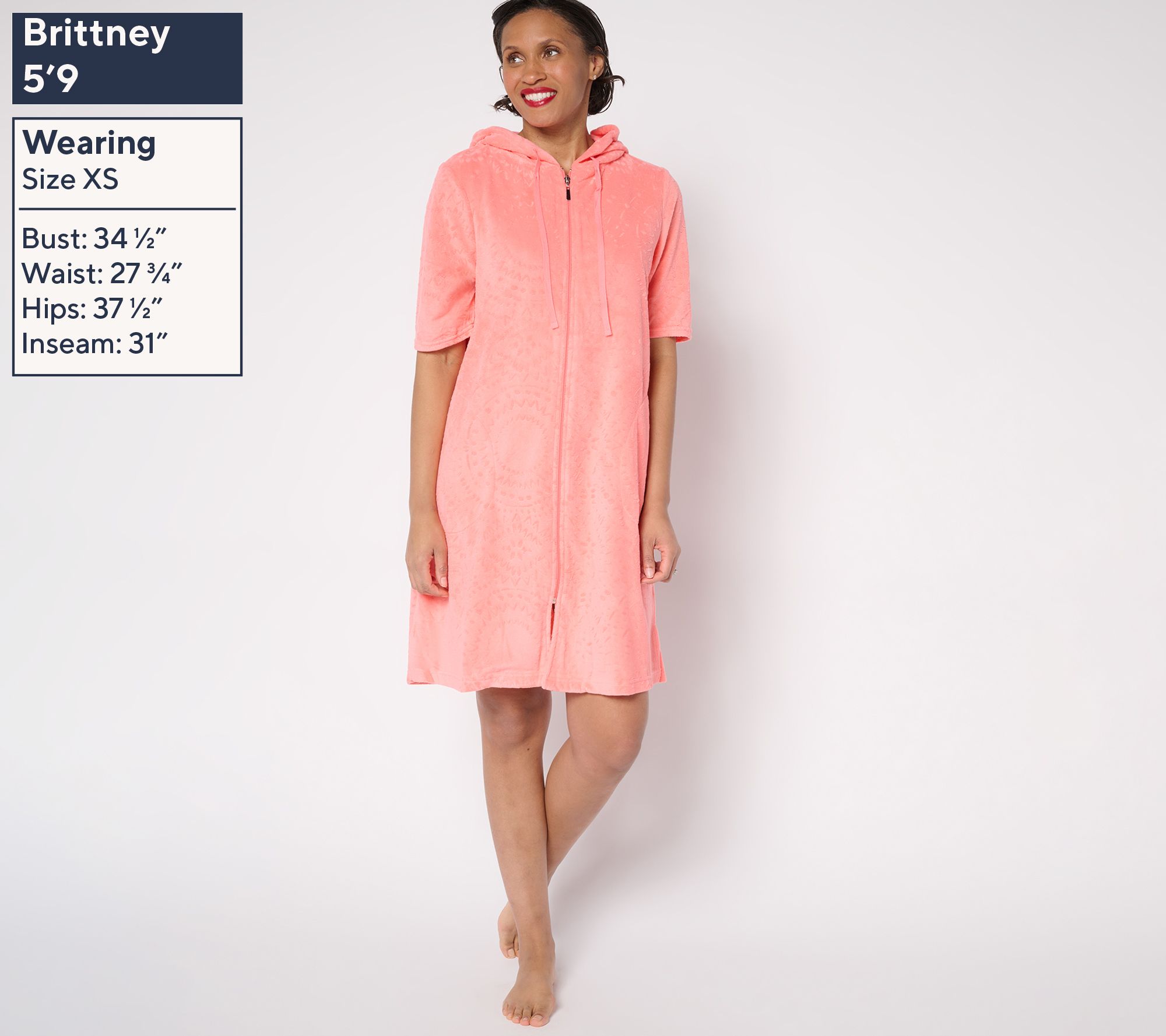 Stan Herman Embossed Whisper Terry Zip Lounger