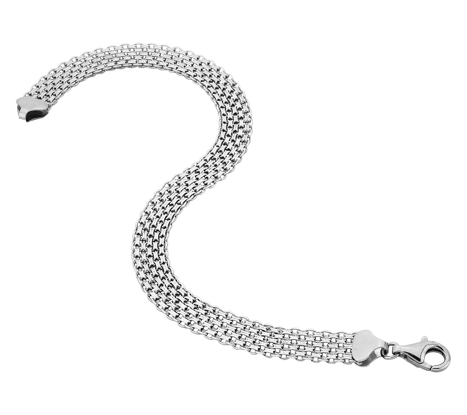 Silver Style 7mm Solid Bismarck Chain Bracelet, Sterling