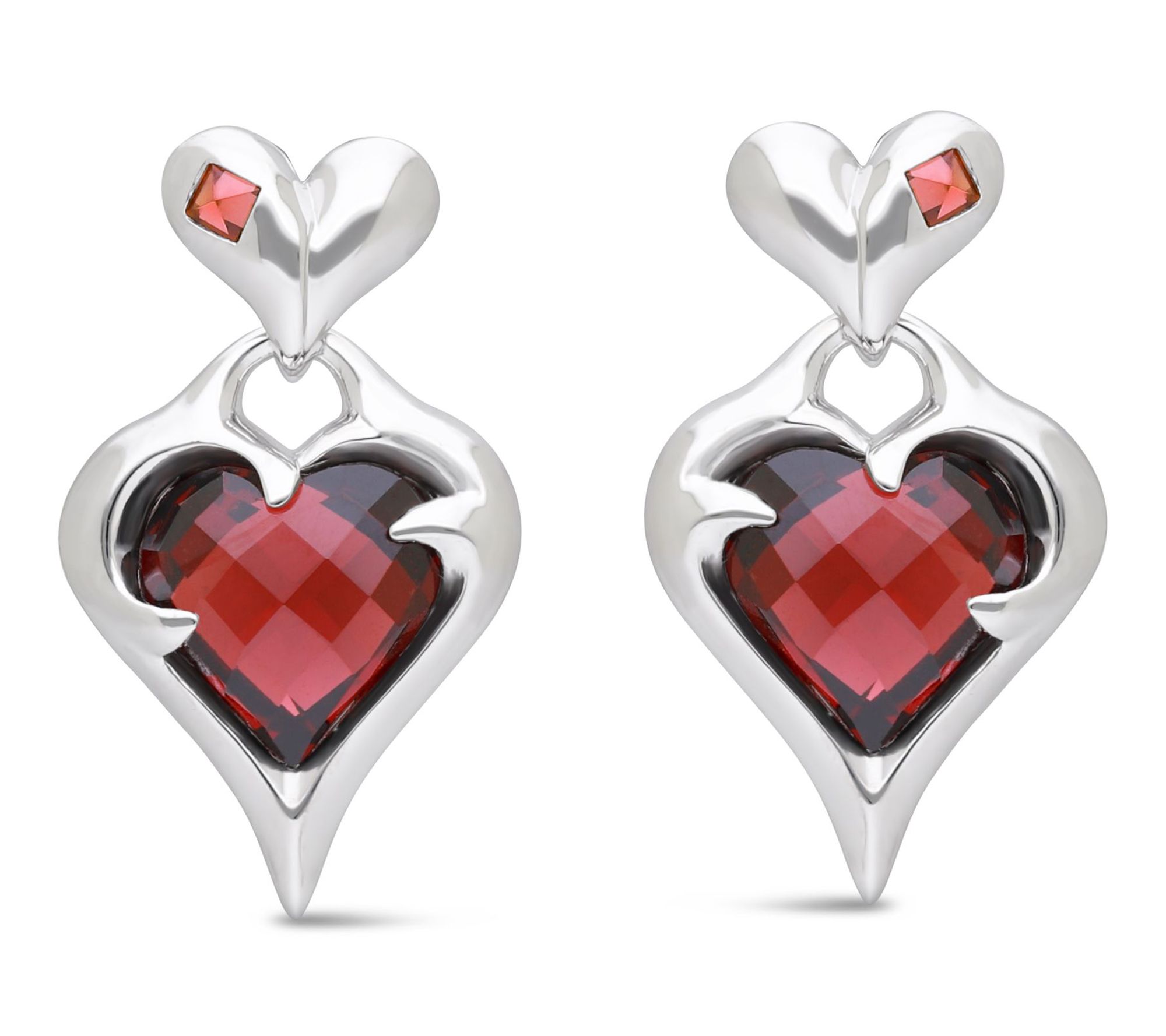 Margo Manhattan Sterling Garnet Sacred Love Earrings
