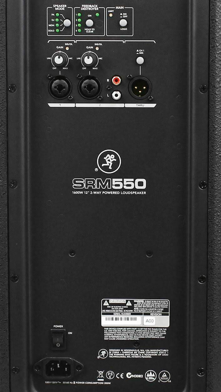 New Mackie SRM550 1600W 12x22 High-Definition Powered Active PA Speaker - Bi-Amped