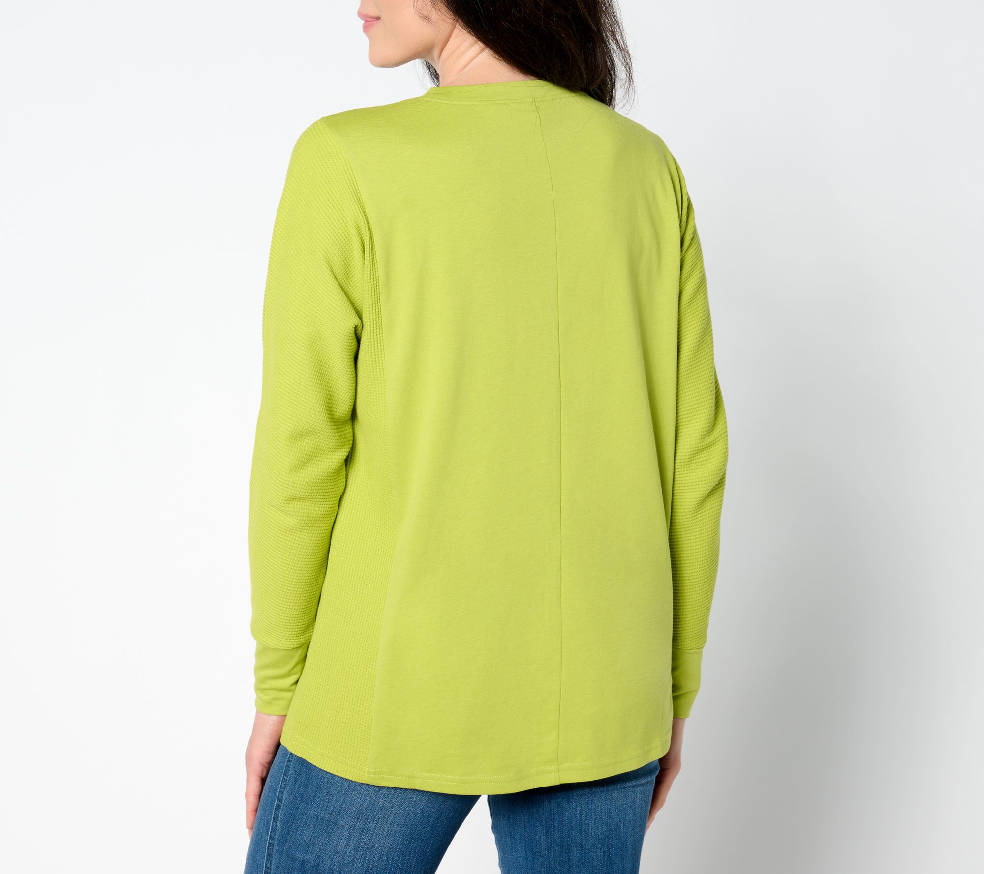 Belle by Kim Gravel Mixed Media Waffle & Jersey Slouchy Top