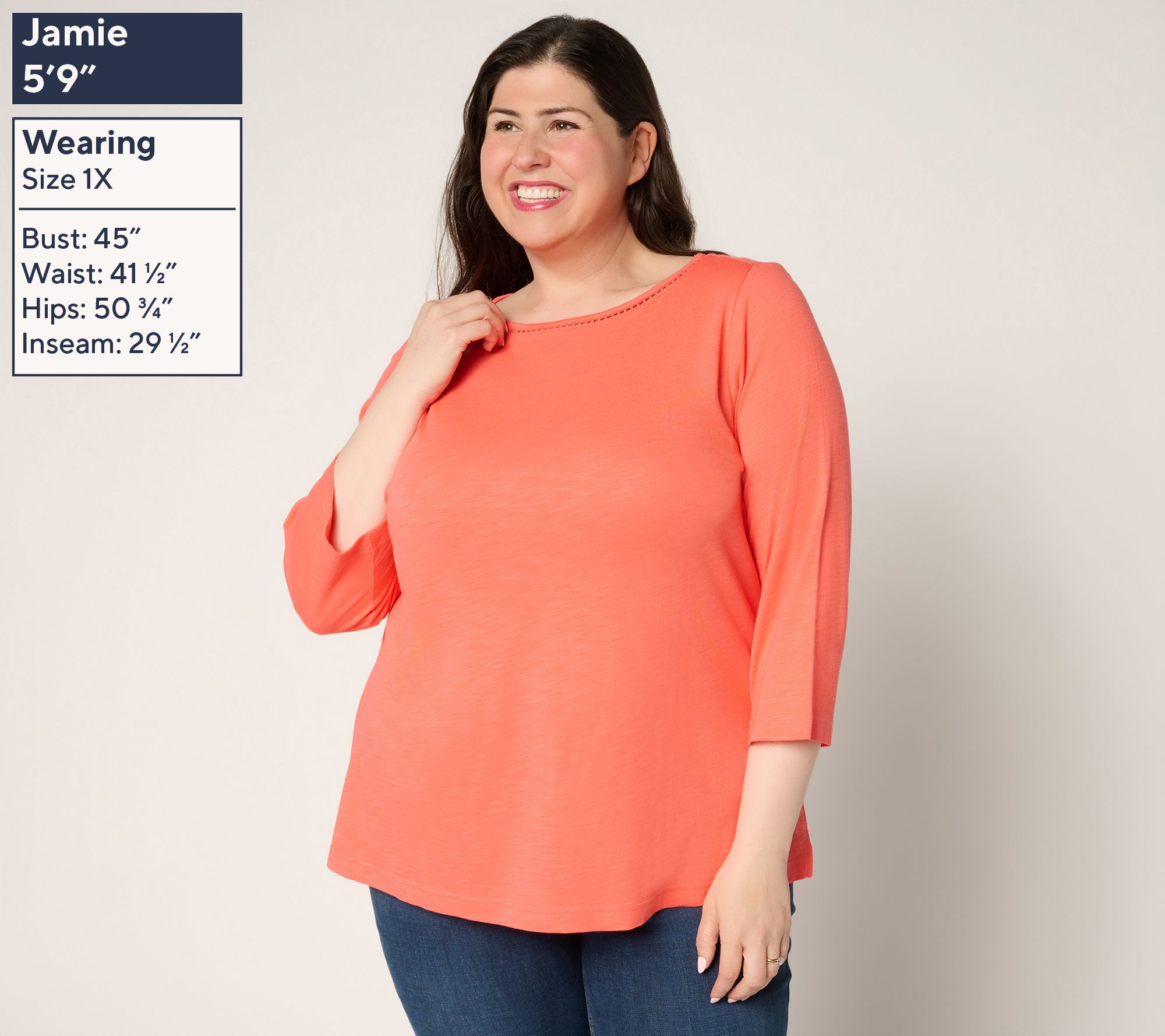 Belle by Kim Gravel Set of 2 3/4 Sleeve Slub Knit Tops