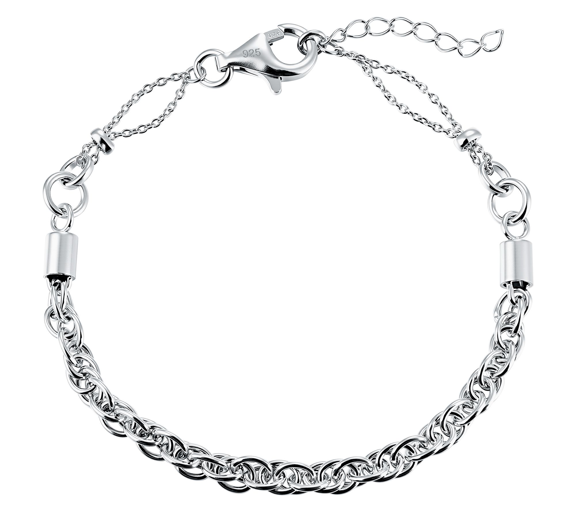 Silver Style Twisted Oval link Chain Bracelet,Sterling Silver
