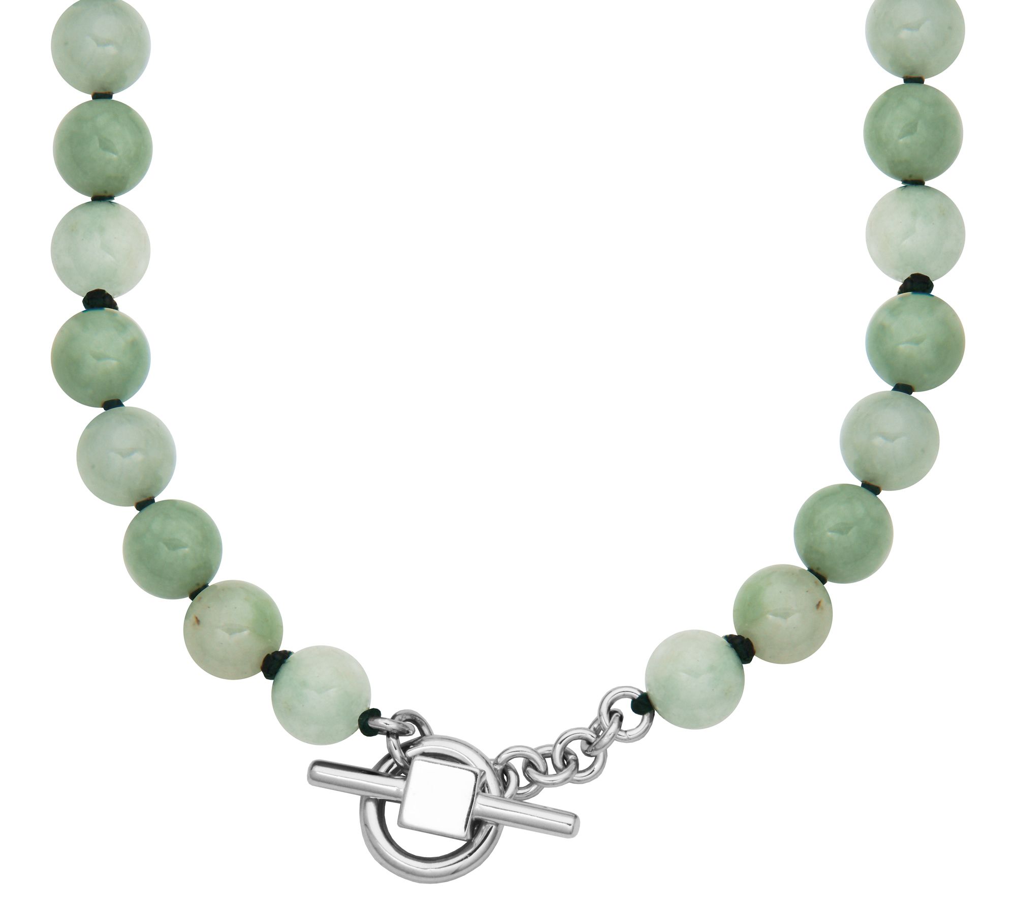 Dynasty Jade Bead & Cultured Pearl Necklace, Sterling Silver