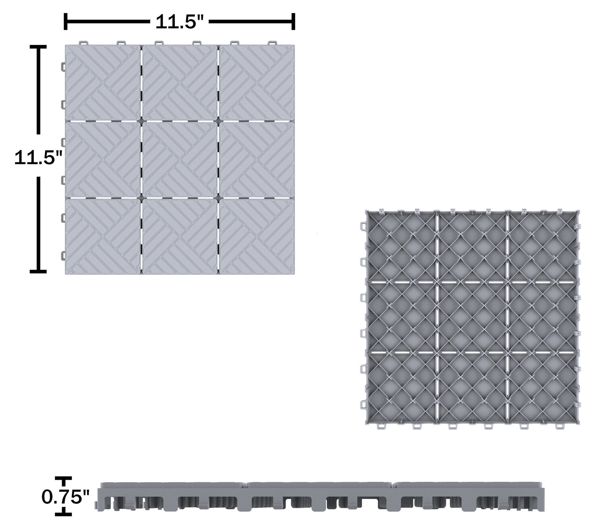 Pure Garden Deck Tiles 12-PK Interlocking PatioTiles