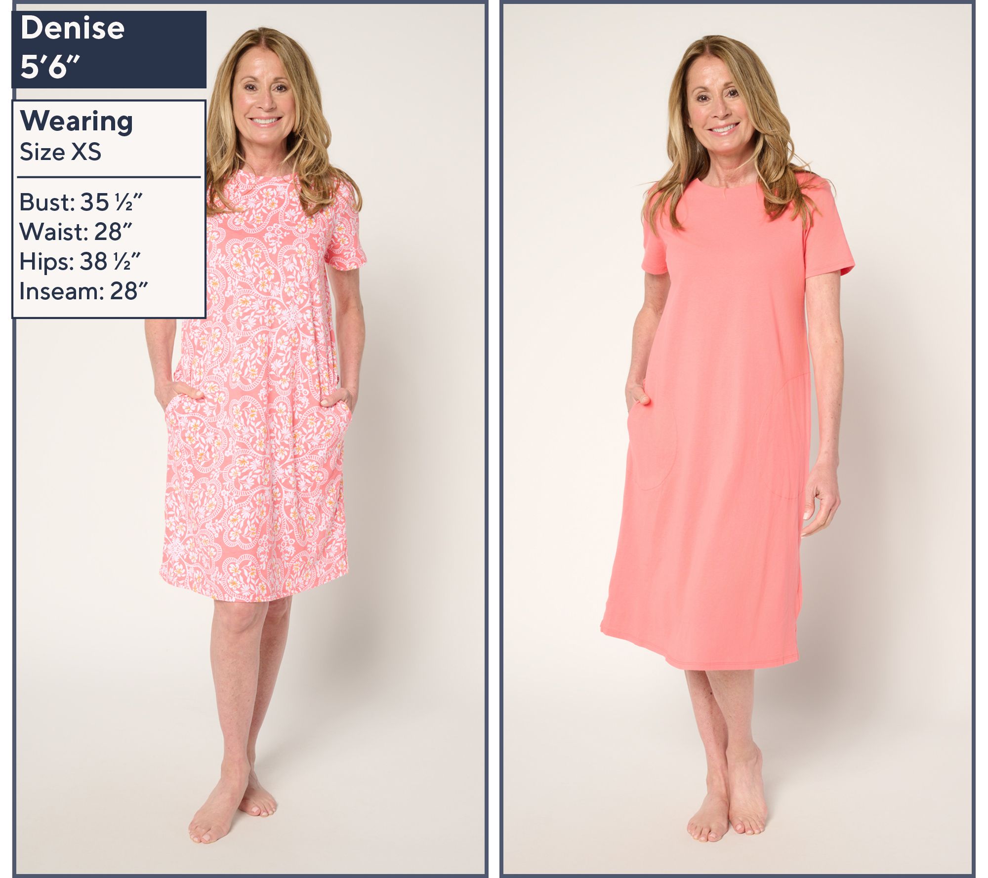 Stan Herman Riviera Floral 100% Cotton Set of 2 Lounge Dresses