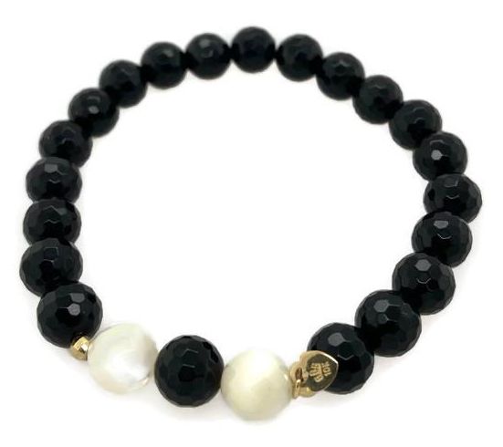 Alkeme 10K Onyx & Mother of Pearl Bracelet - The Lovely Lady