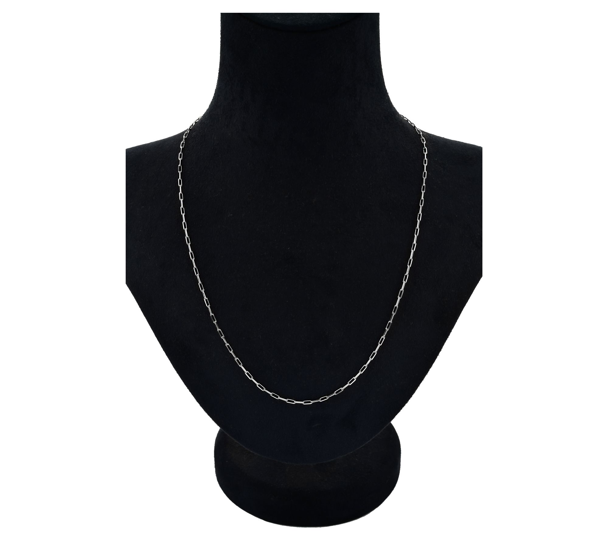 Silver Style 1.7mm Solid Paperclip Chain Necklace, Sterling