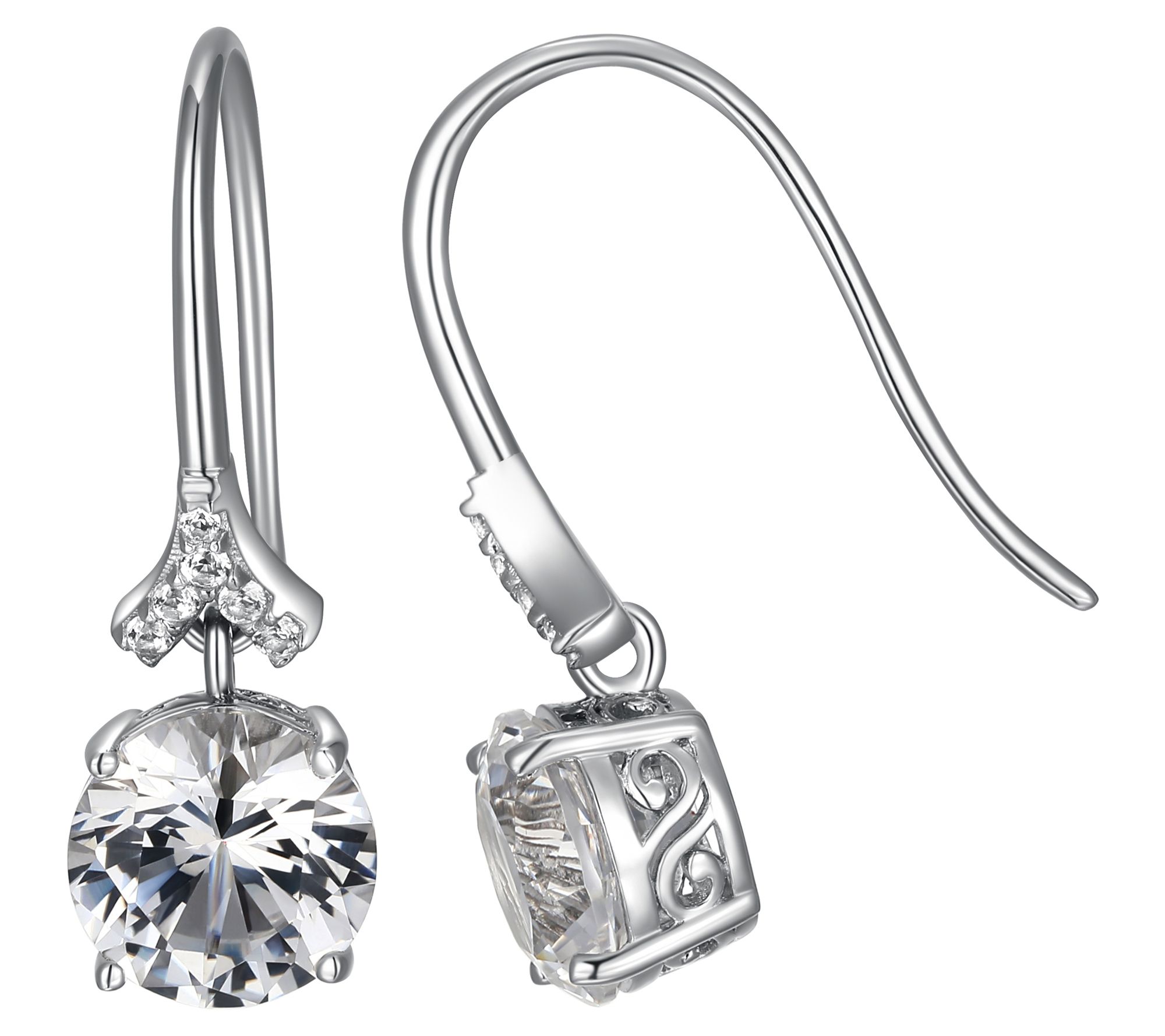 Sterling Silver 4.10 cttw Moissanite Dangle Earrings