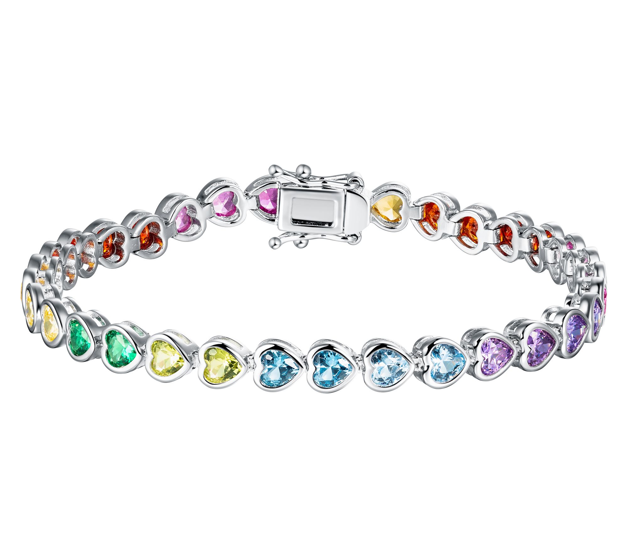 Diamonique Heart Cut Tennis Bracelet, SterlingSilver