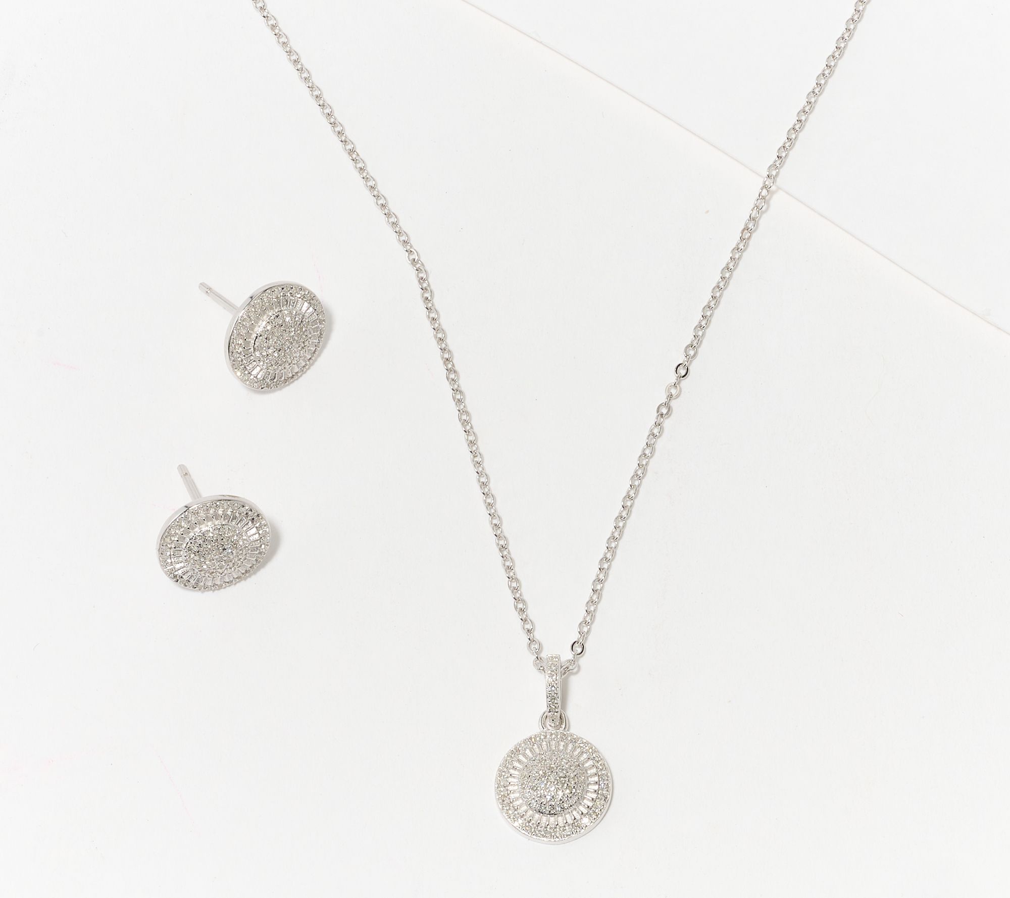 Affinity Diamonds 0.33 cttw Boxed Stud & Necklace Set, Sterling