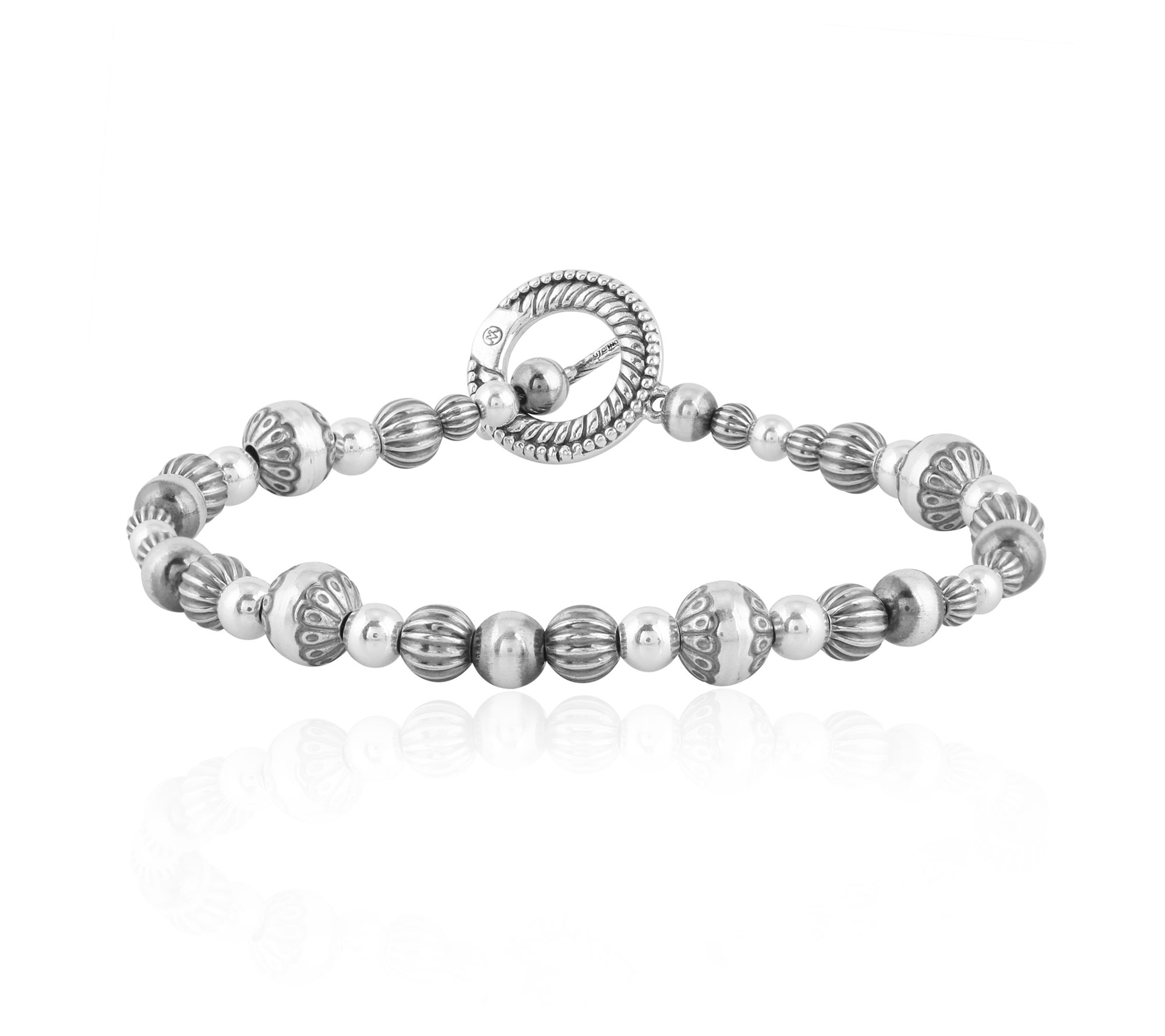 American West Sterling Silver Bead Toggle Bracelet