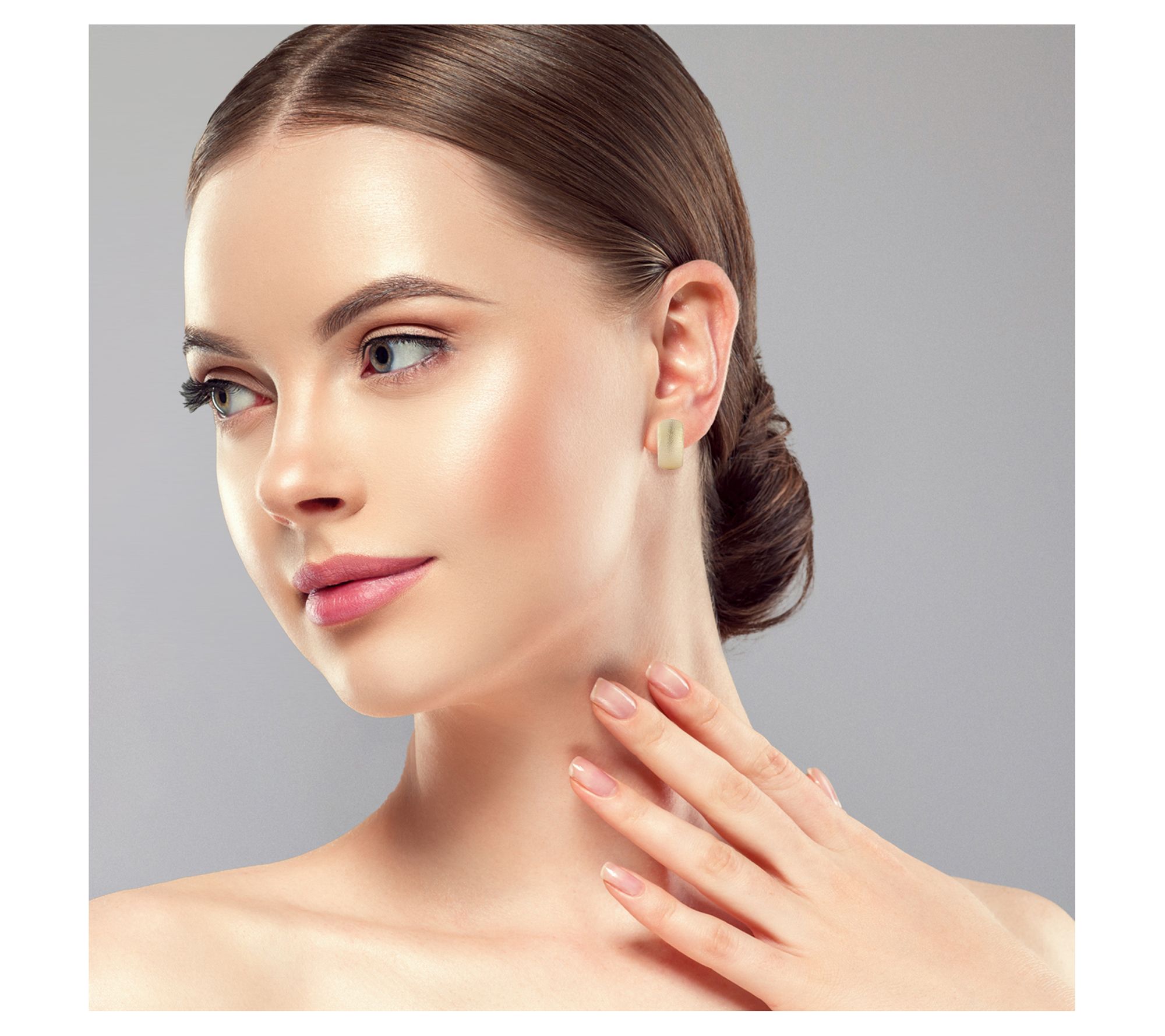 Luminosa Gold Bold Satin Round Hoop Earrings, 14K