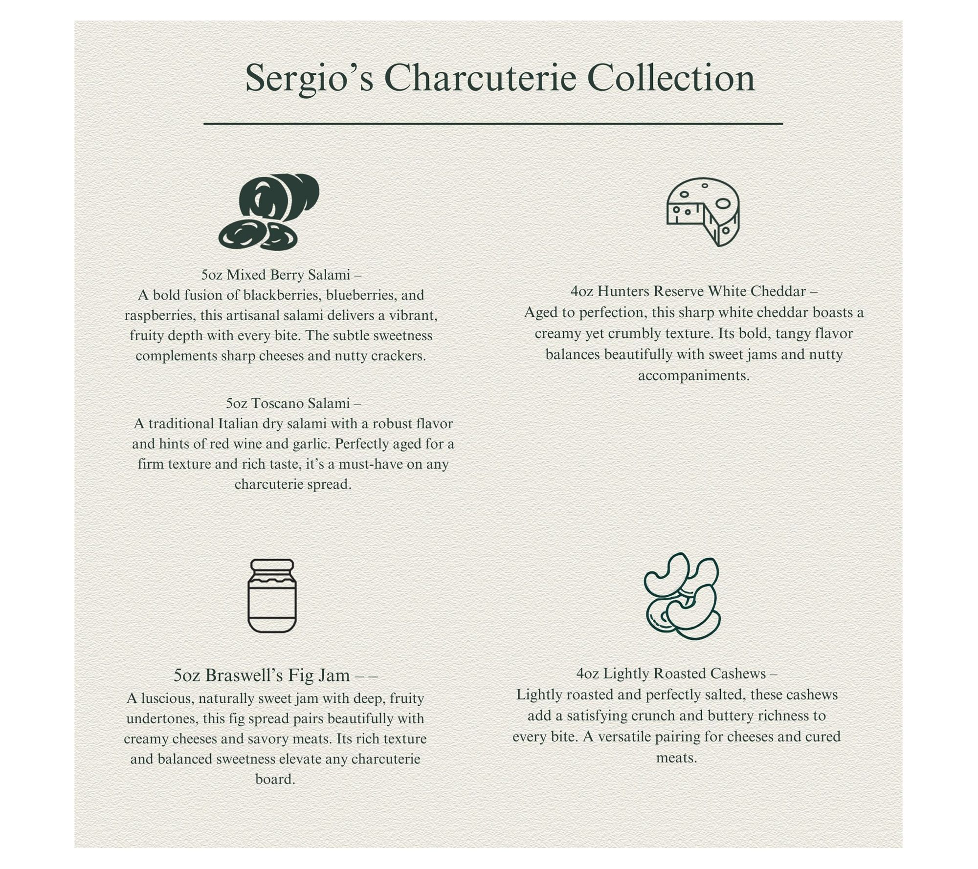 Sergio's Acacia Wood 6-Piece Salami & Cheese Set