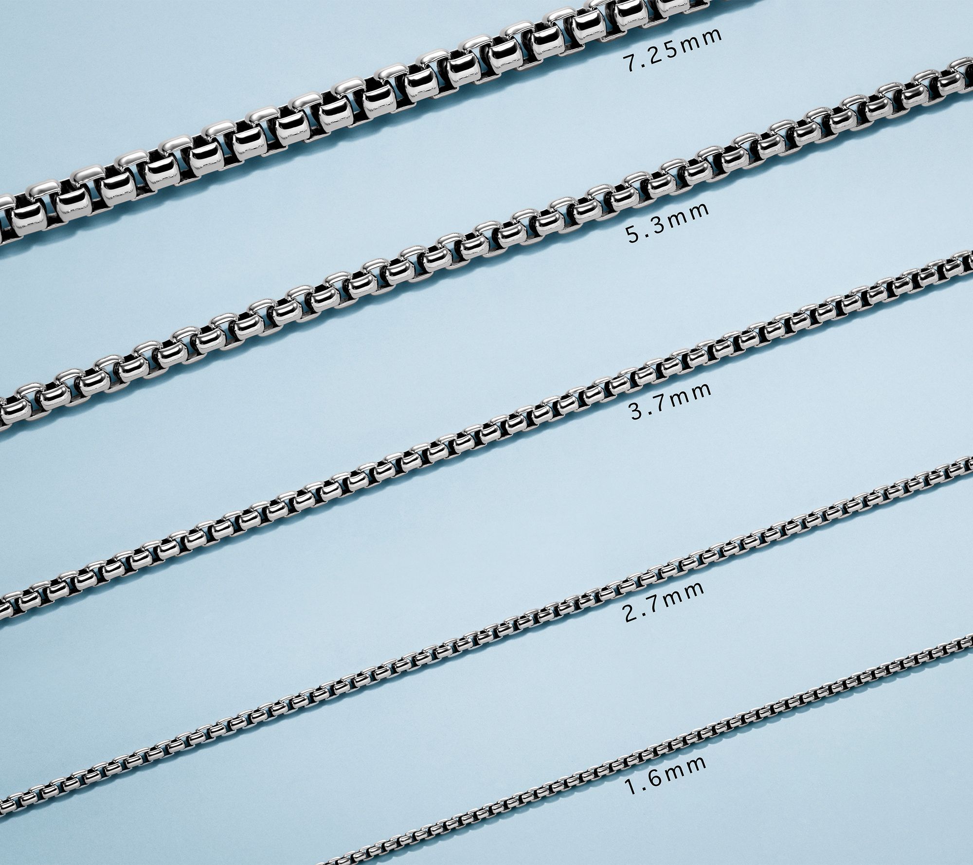 JAI Sterling Silver 2.7mm Box Chain Bracelet