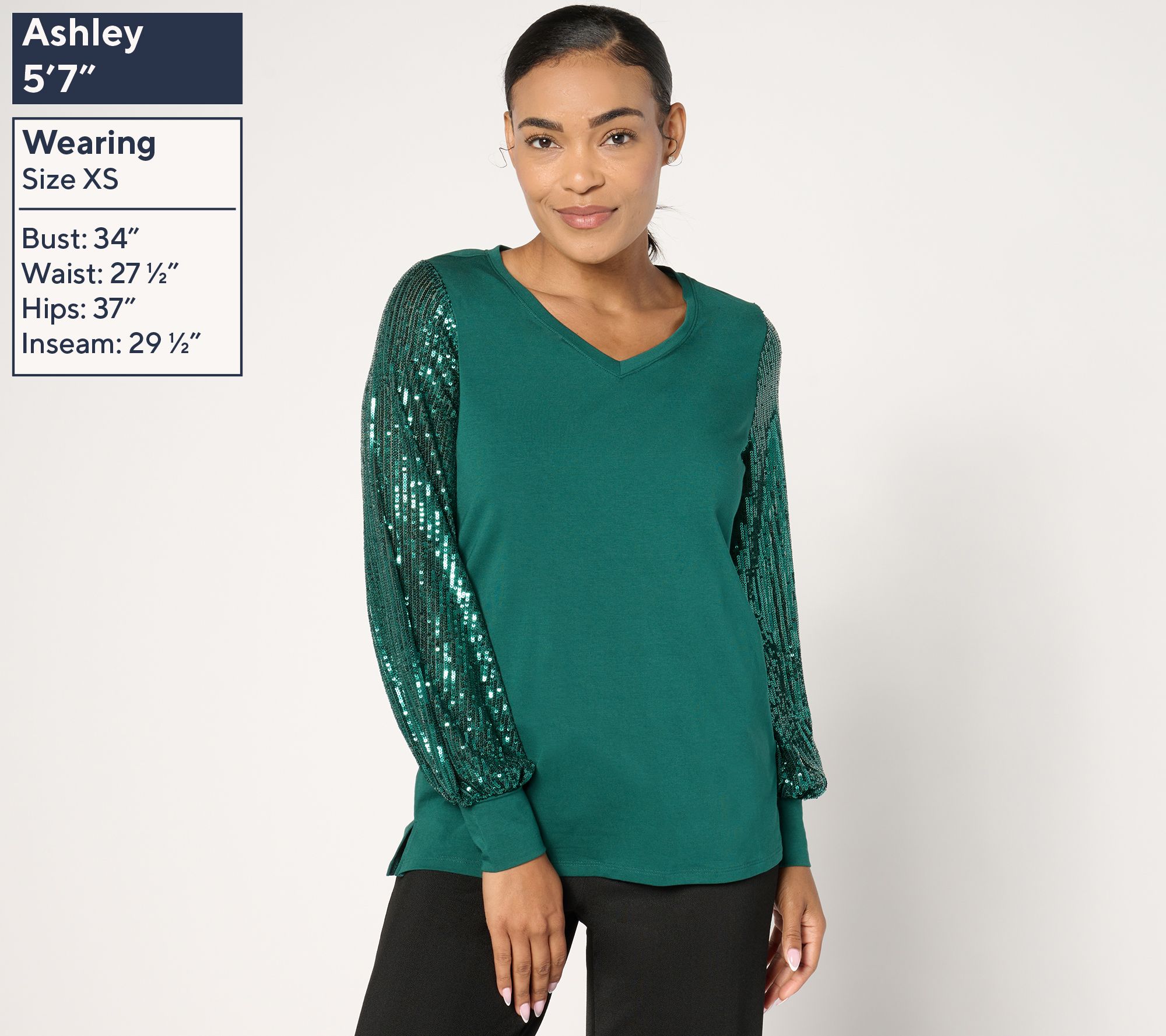 Jingle Belles by Kim Gravel TripleLuxe Knit Sequin Top Sequin Top