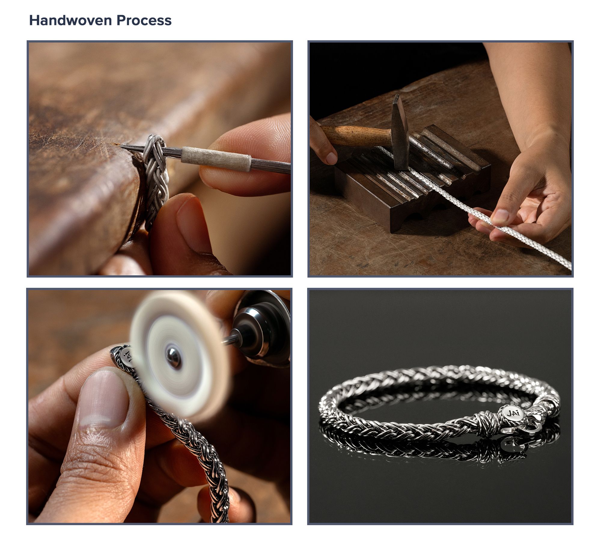 JAI Sterling Silver 5.3mm Handwoven Legacy Chain Bracelet, 22.0g