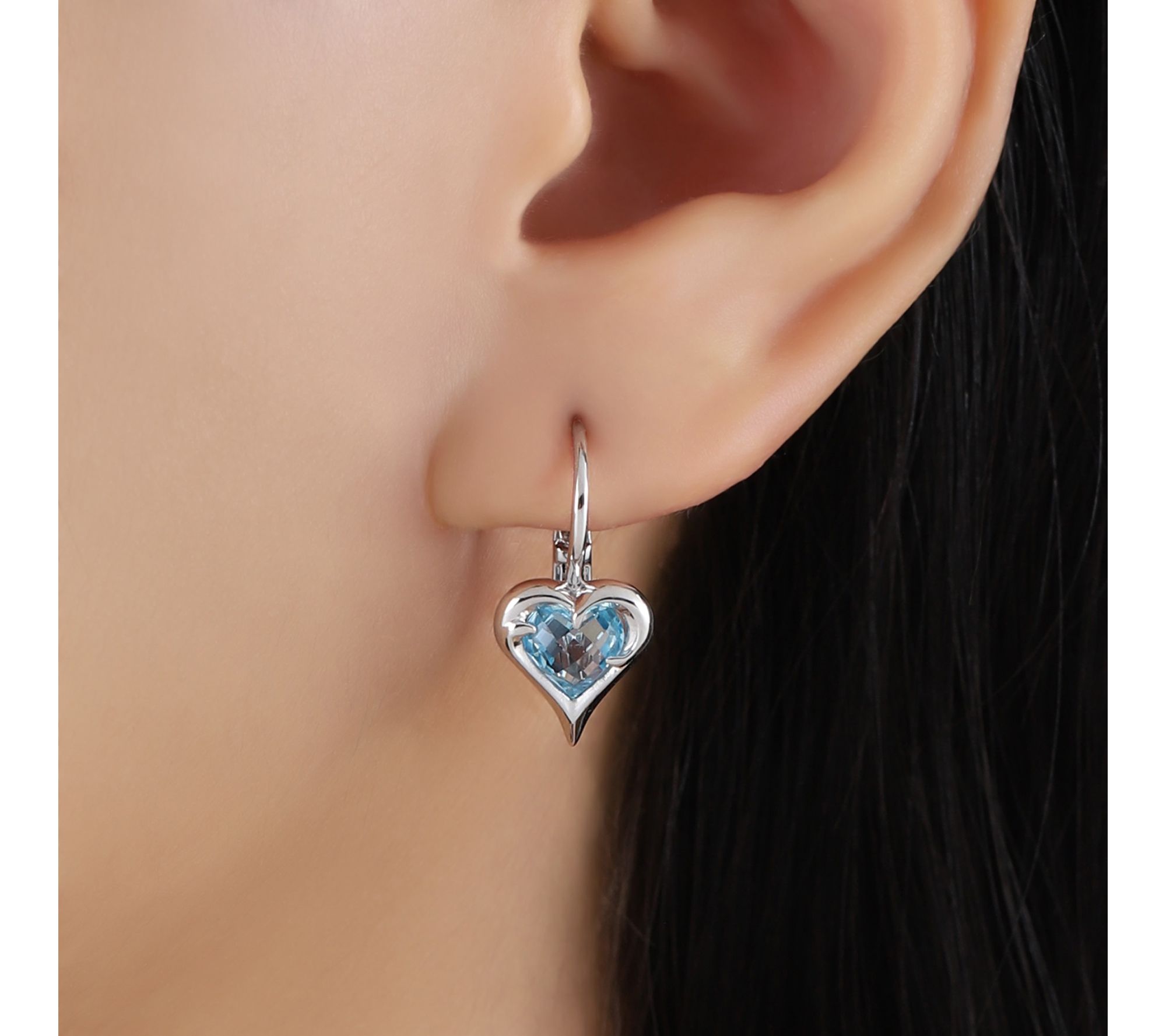 Margo Manhattan Sterling Silver Blue Topaz LoveEarrings