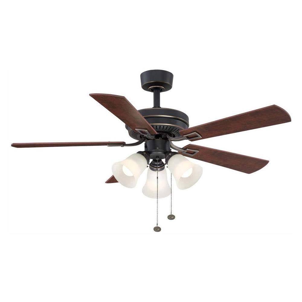 Hampton Bay Sinclair 44 in. LED Indoor Tarnished Bronze Ceiling Fan with Light Kit