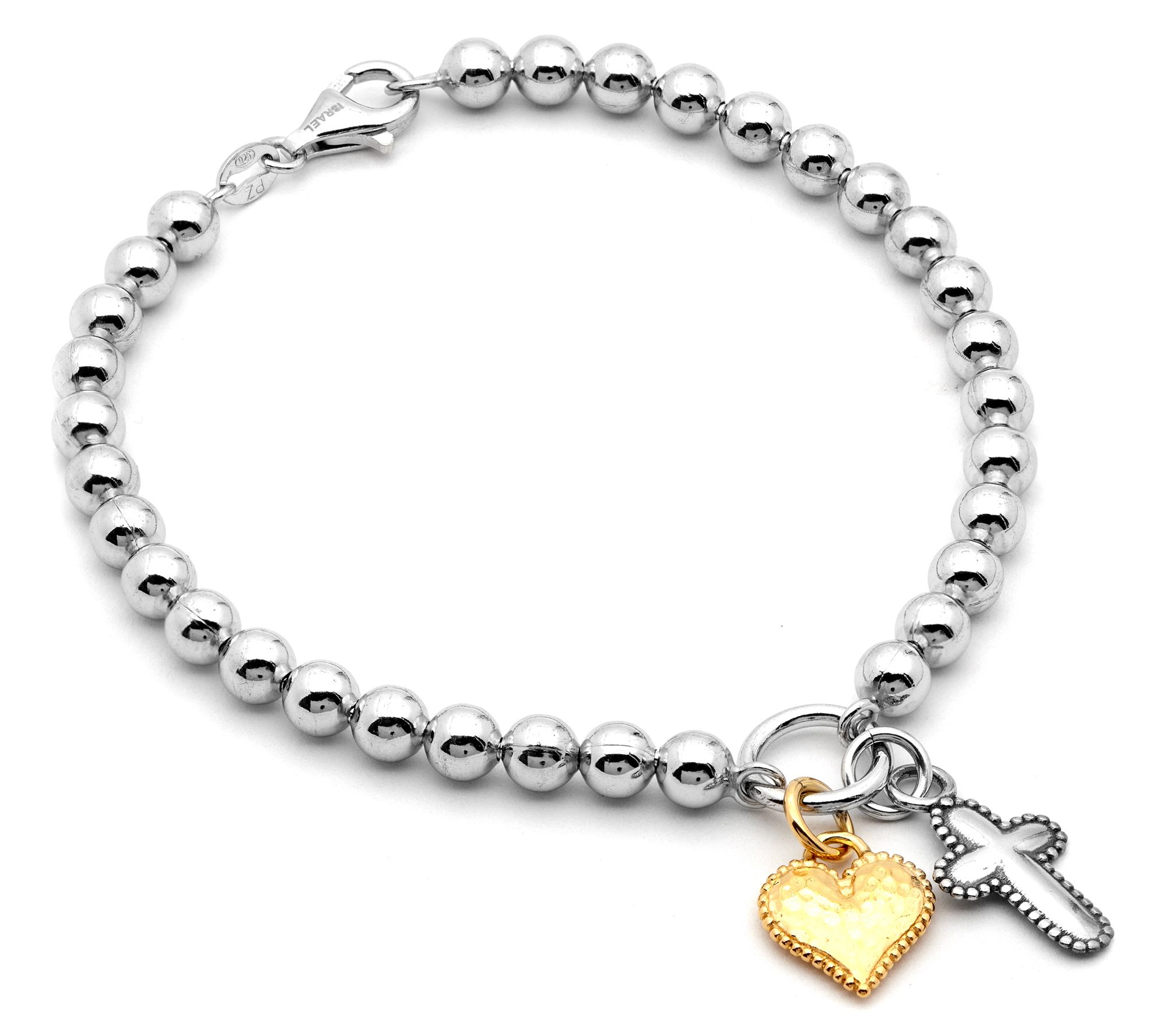 Or Paz Sterling Silver Two-Tone Charm Bracelet