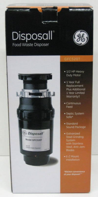 GE GFC520V Steel, Steel Garbage Disposal - Black