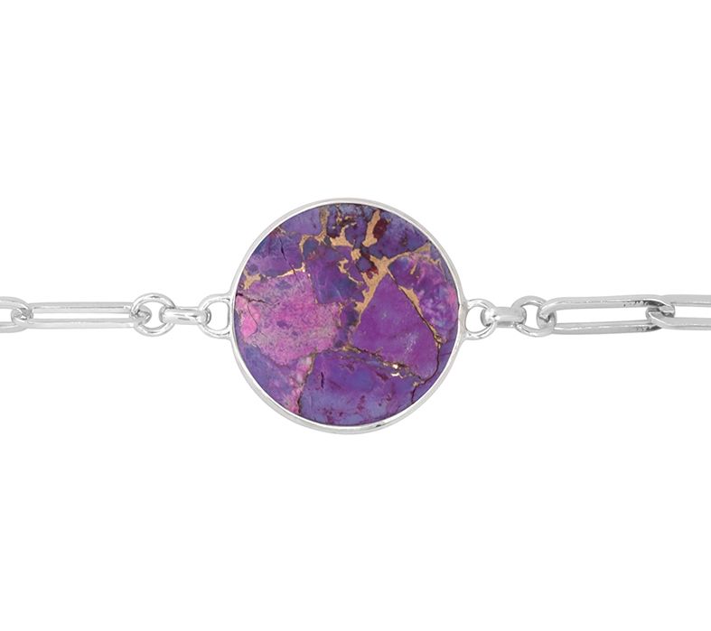 Affinity Gems Purple Turquoise Bracelet, Sterling Silver