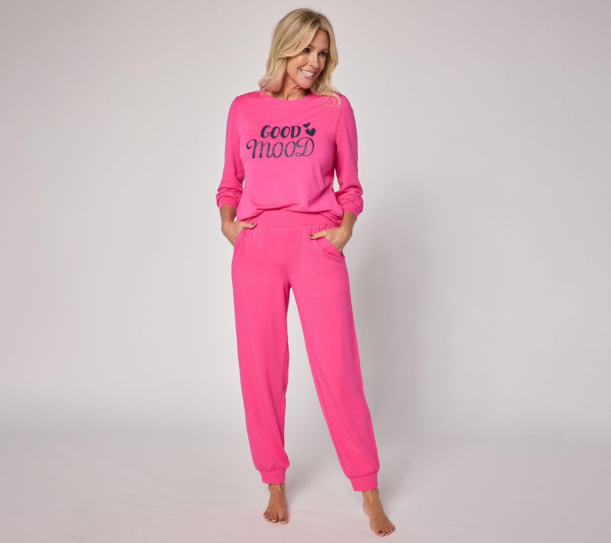 AnyBody Regular Cozy Knit French Terry Slim Leg Jogger Pants