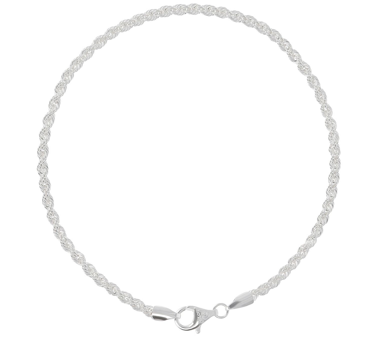 UltraFine Silver Rope Chain Ankle Bracelet