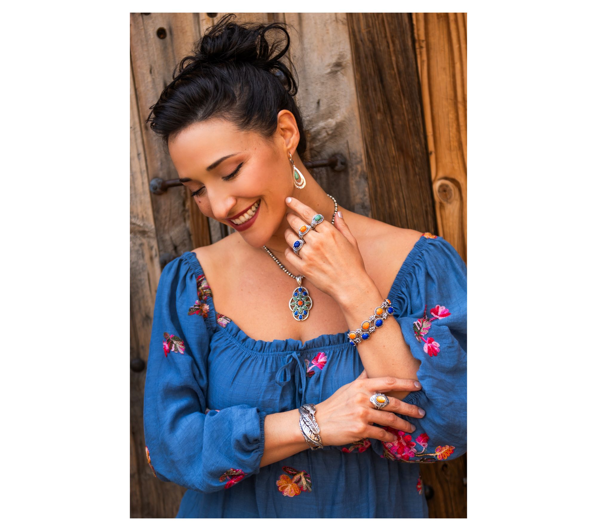 American West Sterling Silver Teardrop Gemstone Earrings