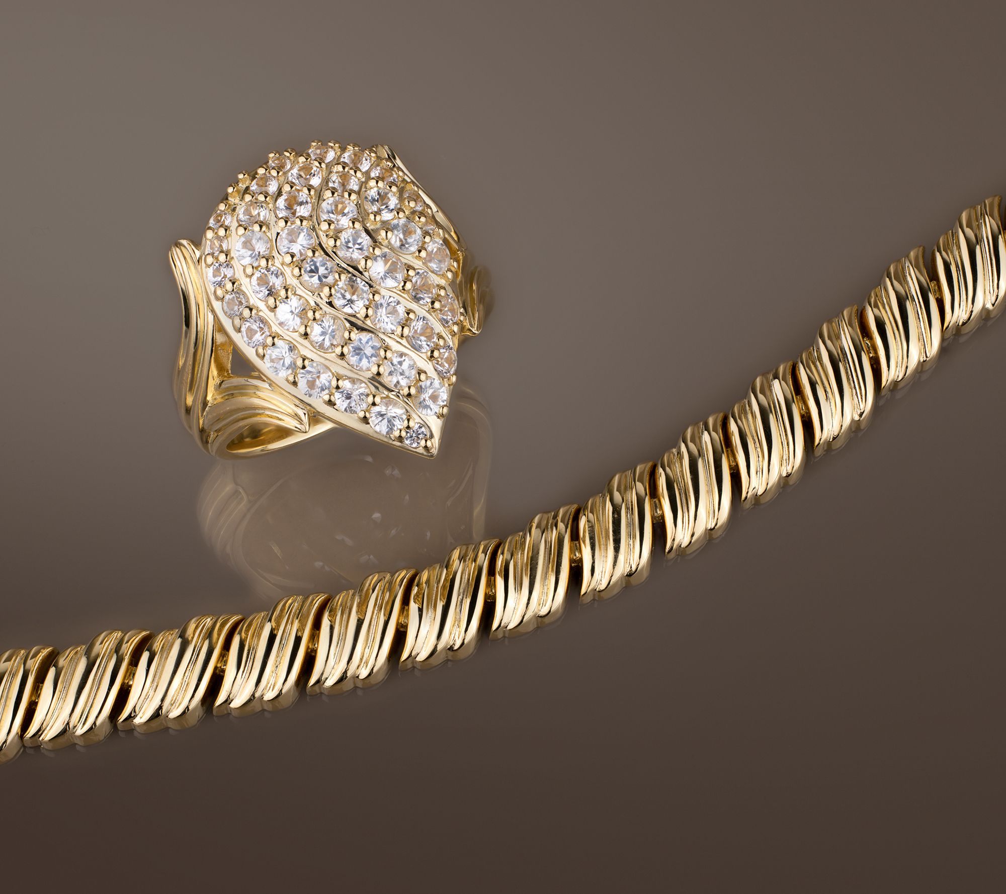 Christian James by Scott Grimes 14K Gold Clad Ripple Link Bracelet, 13.0g