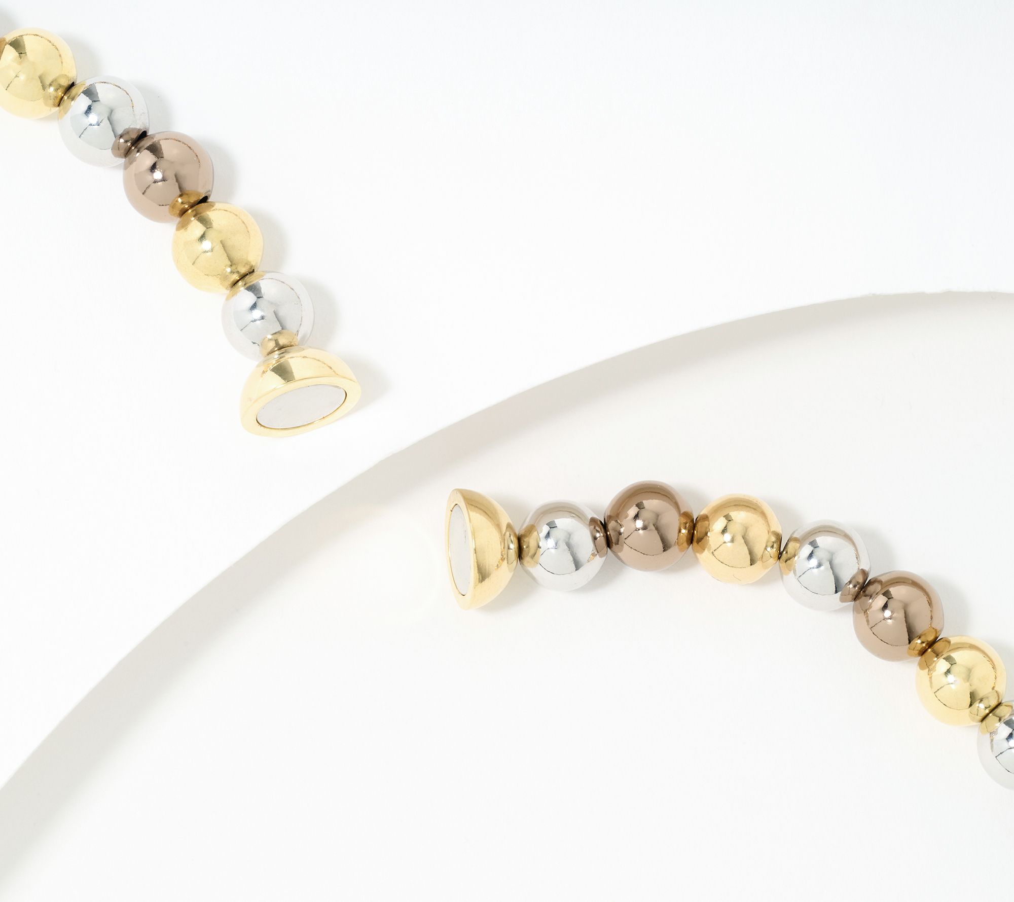 David Markstein Bronze Polished 8mm Bead Magnetic Necklace