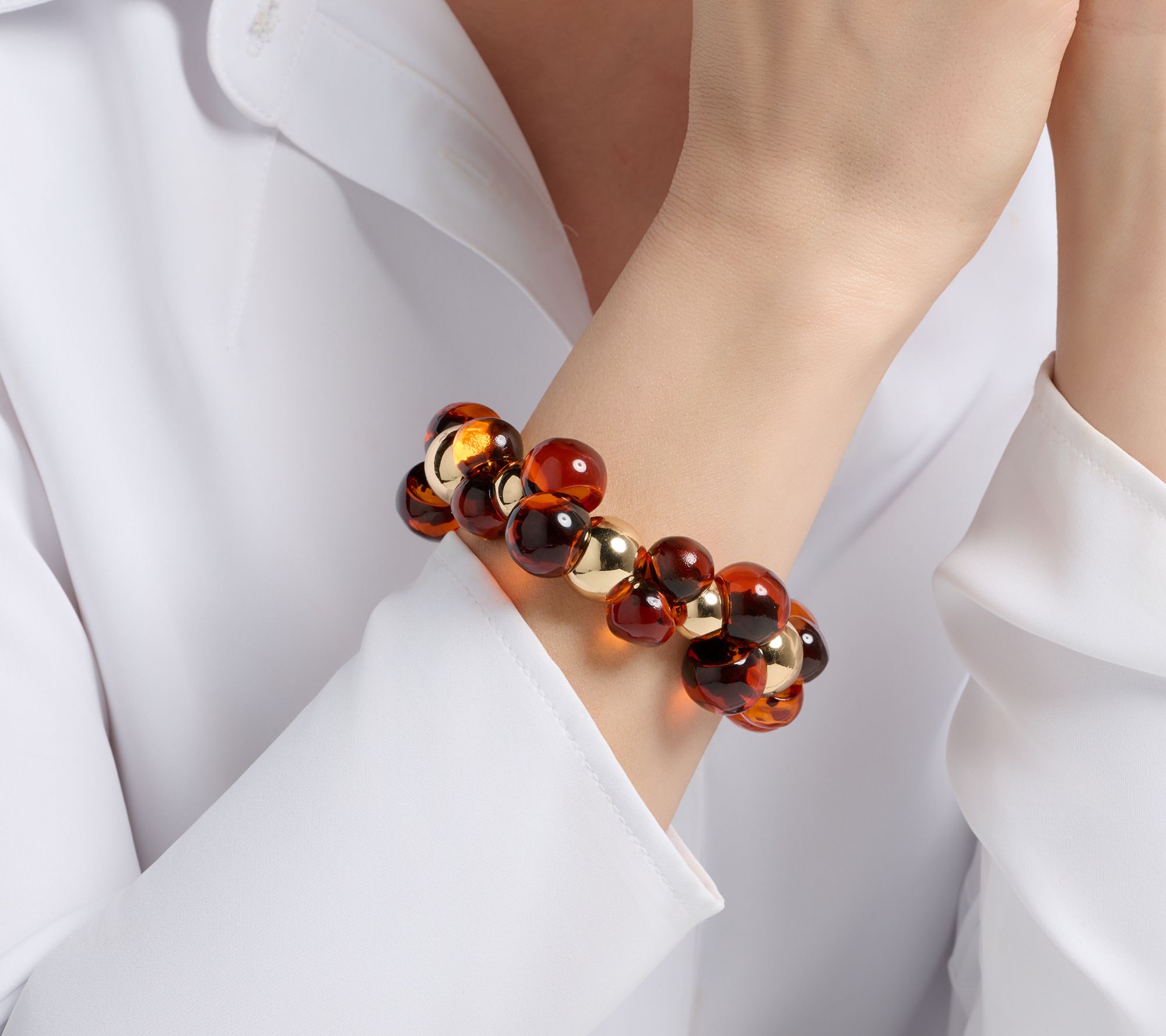 Carla Rockmore Collection Multi Bead Elastic Bracelet