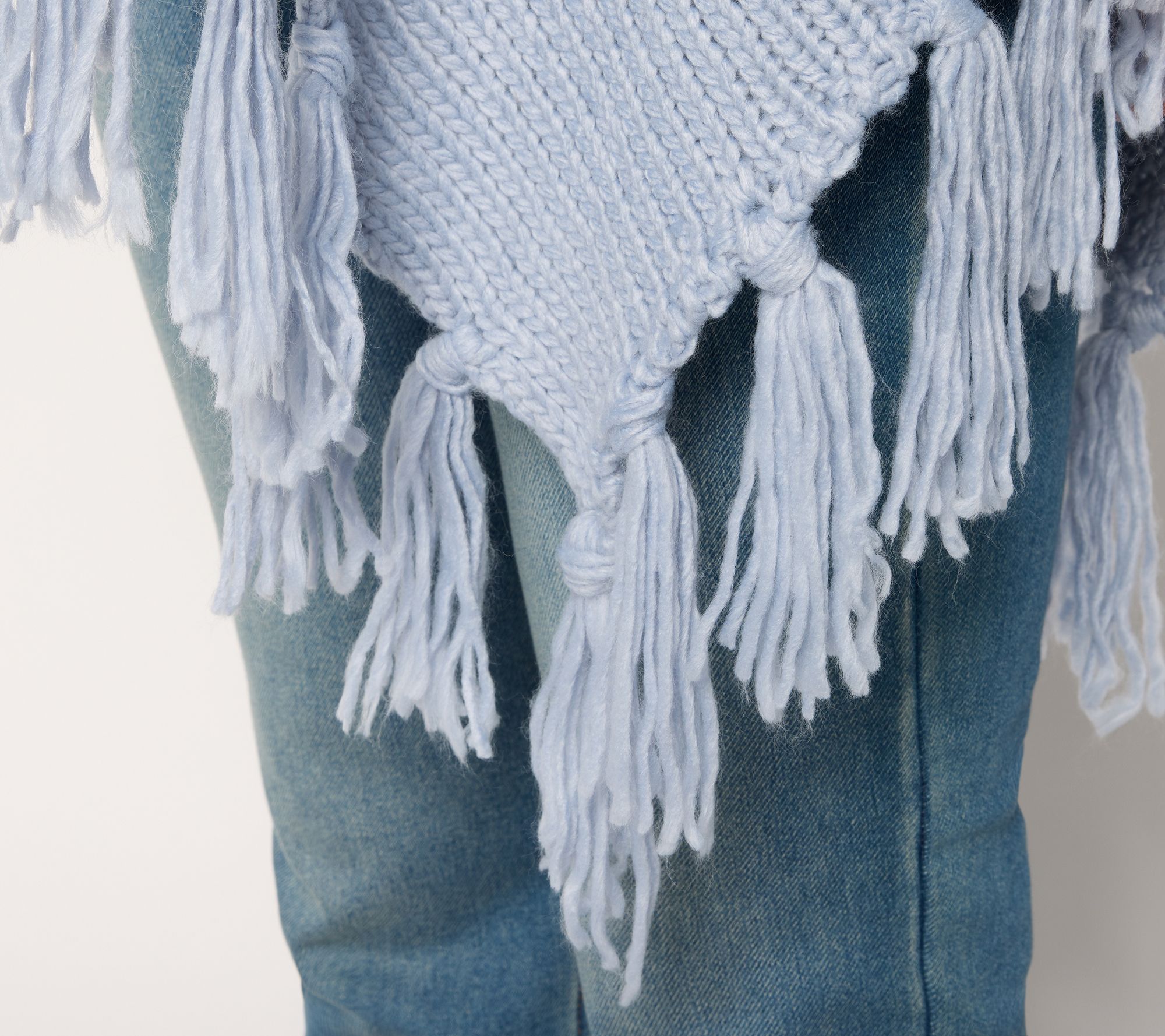 Martha Stewart Signature Asymmetrical Sweater Cape with Fringe