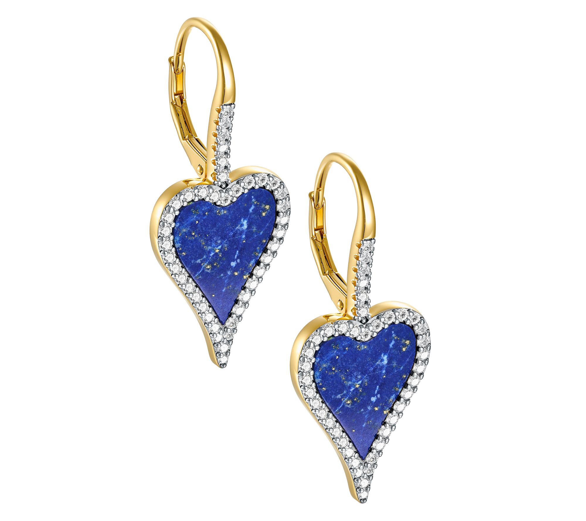 JEN by Jennifer Miller Lapis or Pearl Heart Earrings, Sterling