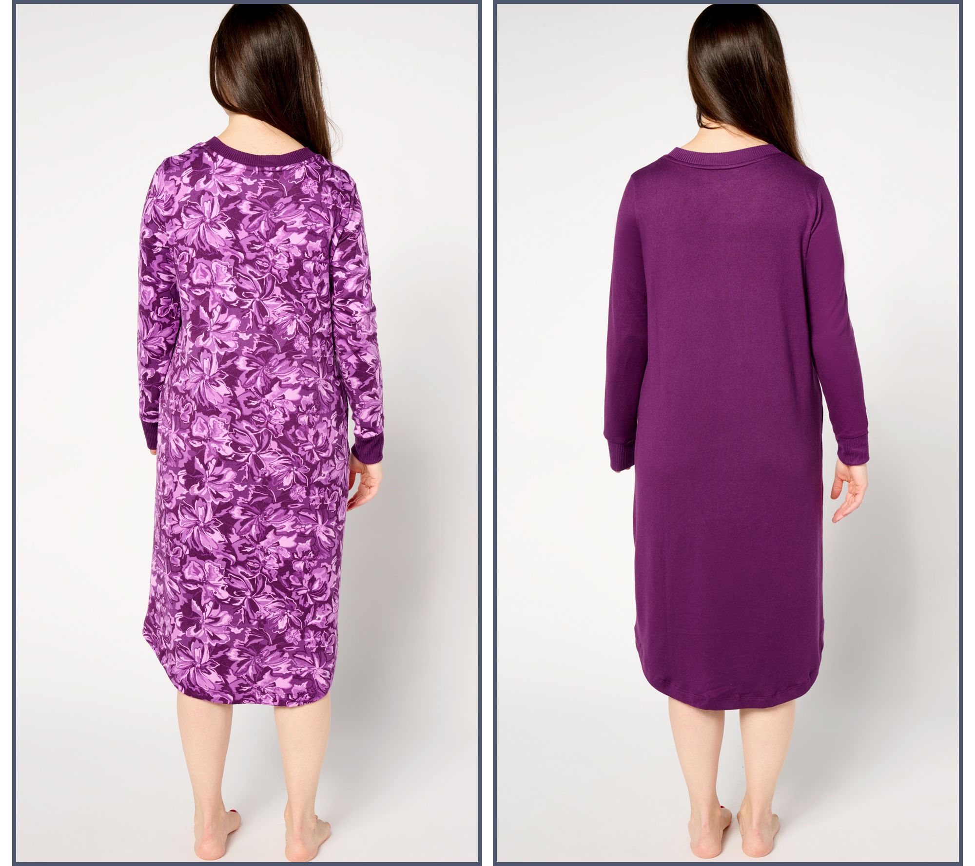 Stan Herman Double Brushed Sweater Knit 2-Pack of Lounge Dresses