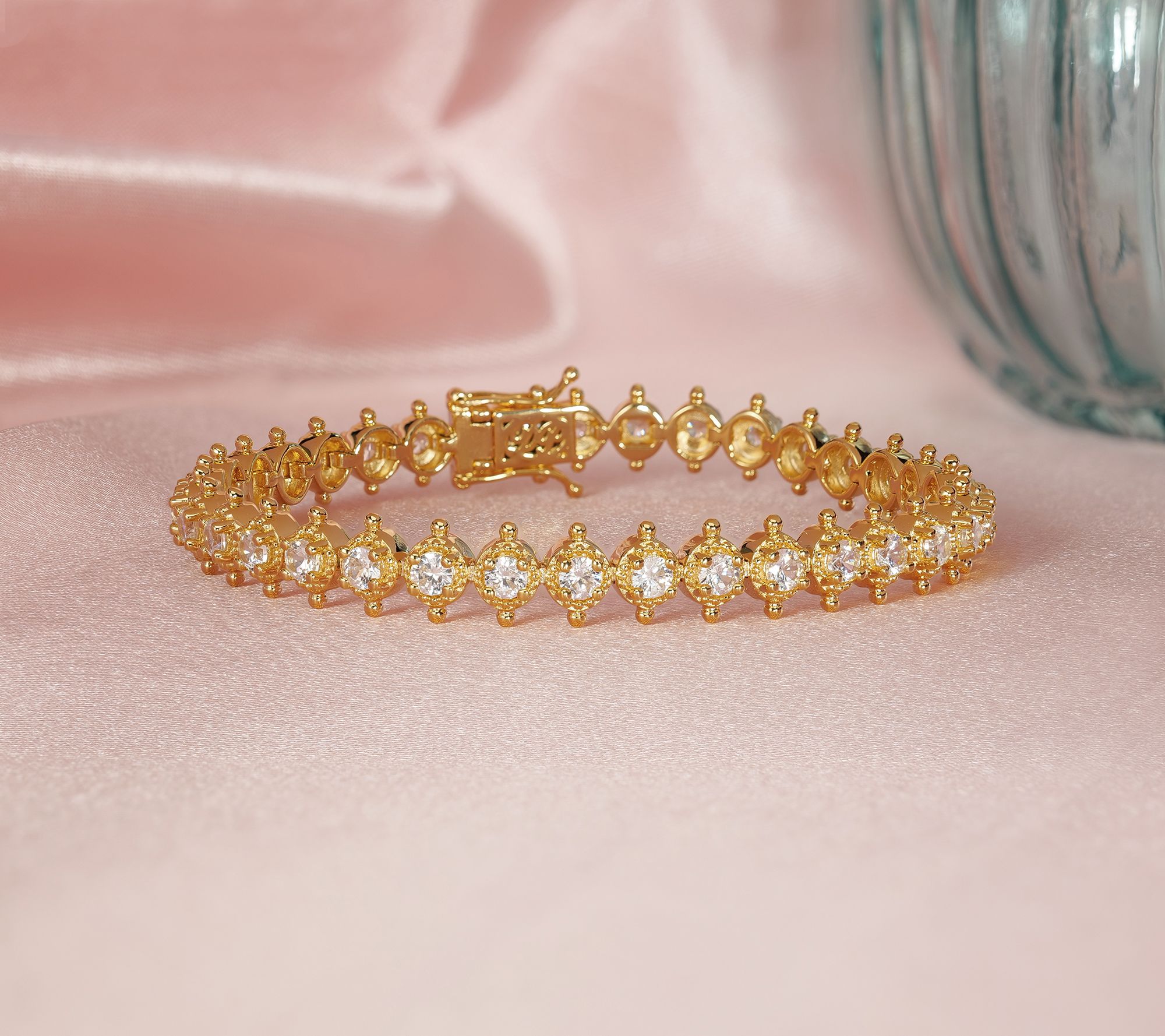 Dallas Prince White Zircon Signature Tennis Bracelet Sterling Silver