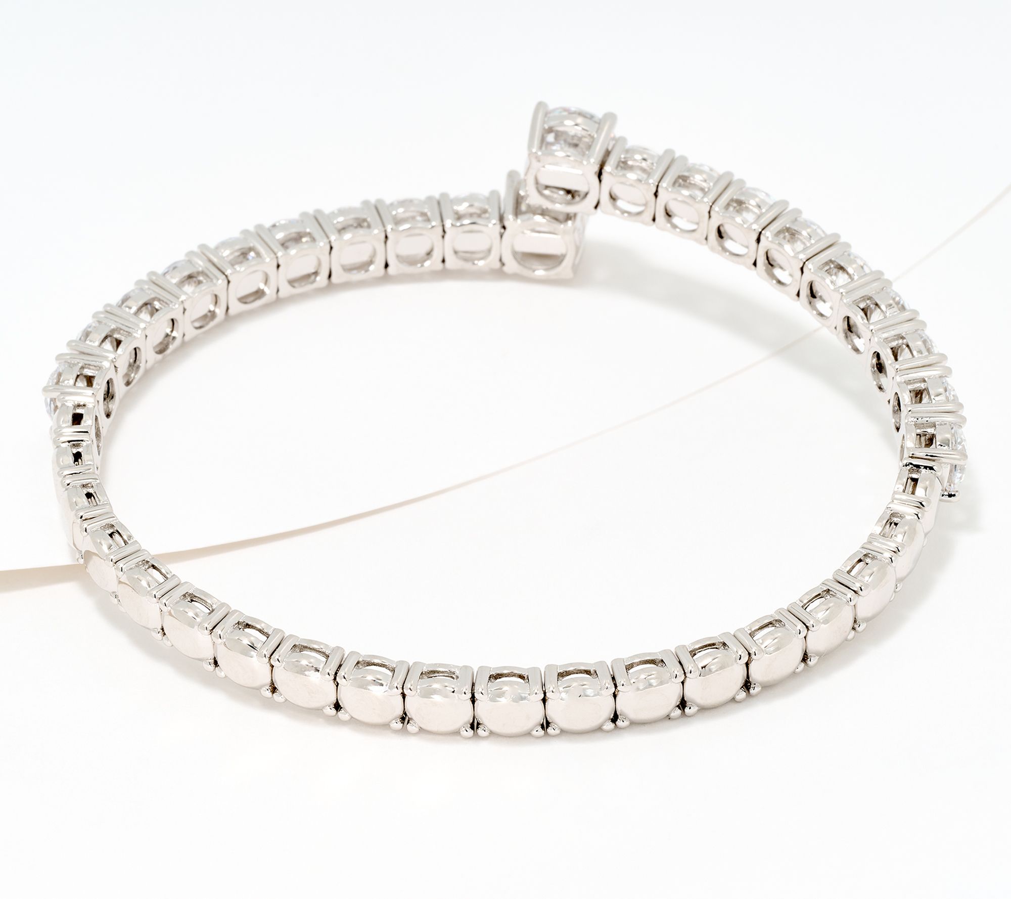 Diamonique x Jennifer Miller Overlap Flex Bracelet, Sterling Silver
