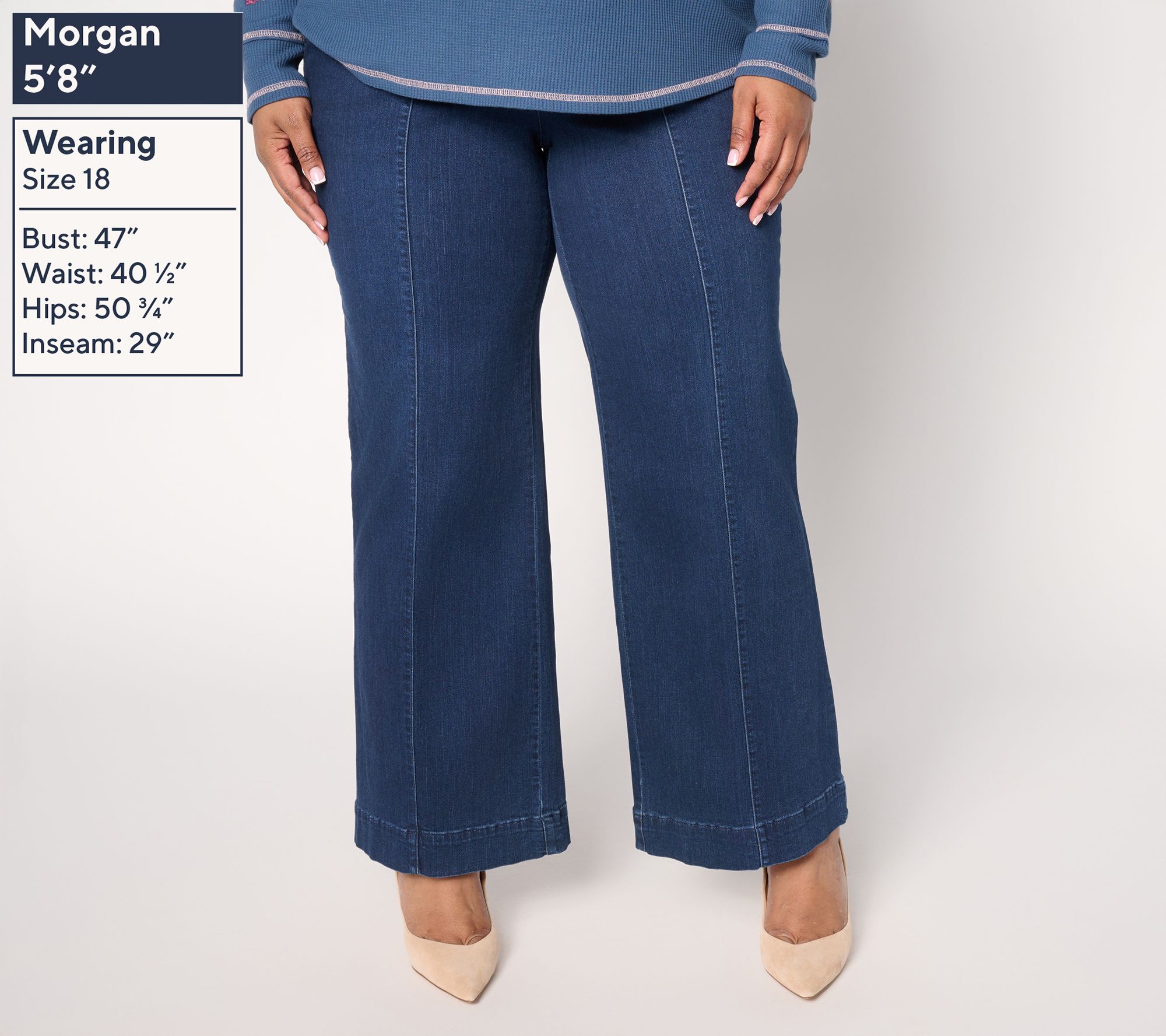 Belle by Kim Gravel Reg TripleLuxe Front Seam Full Leg Jean