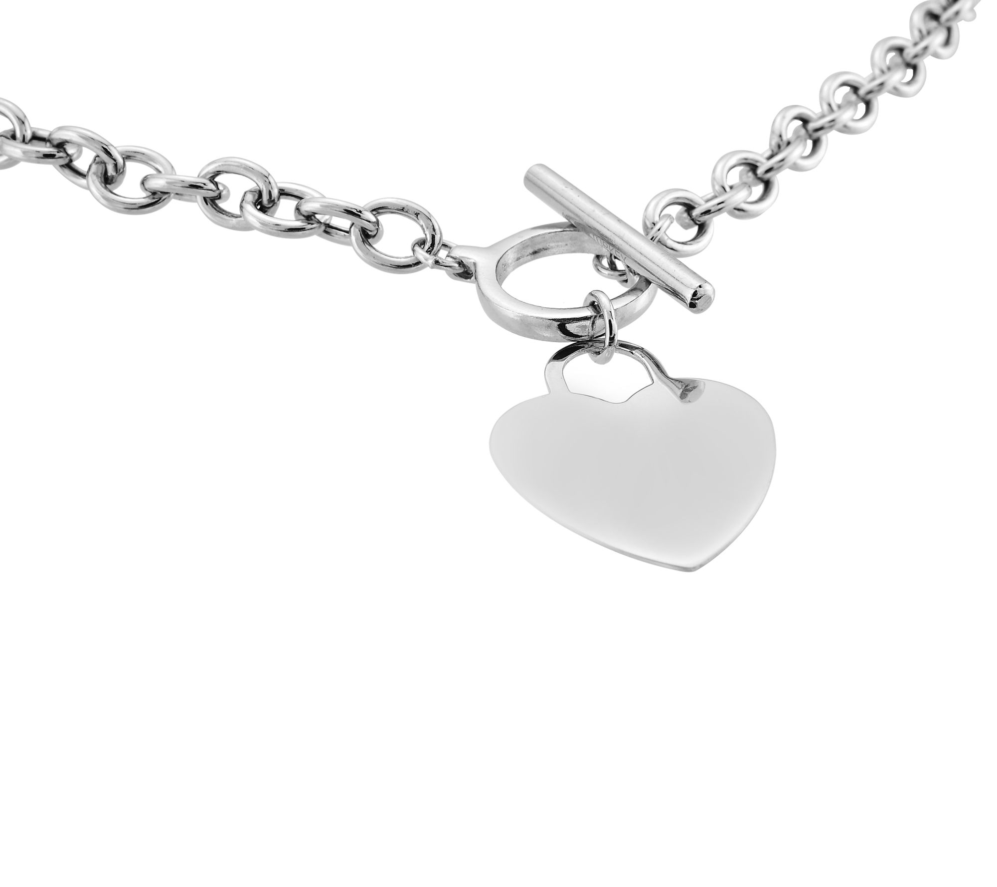 Silver Style Polished Heart Charm 20