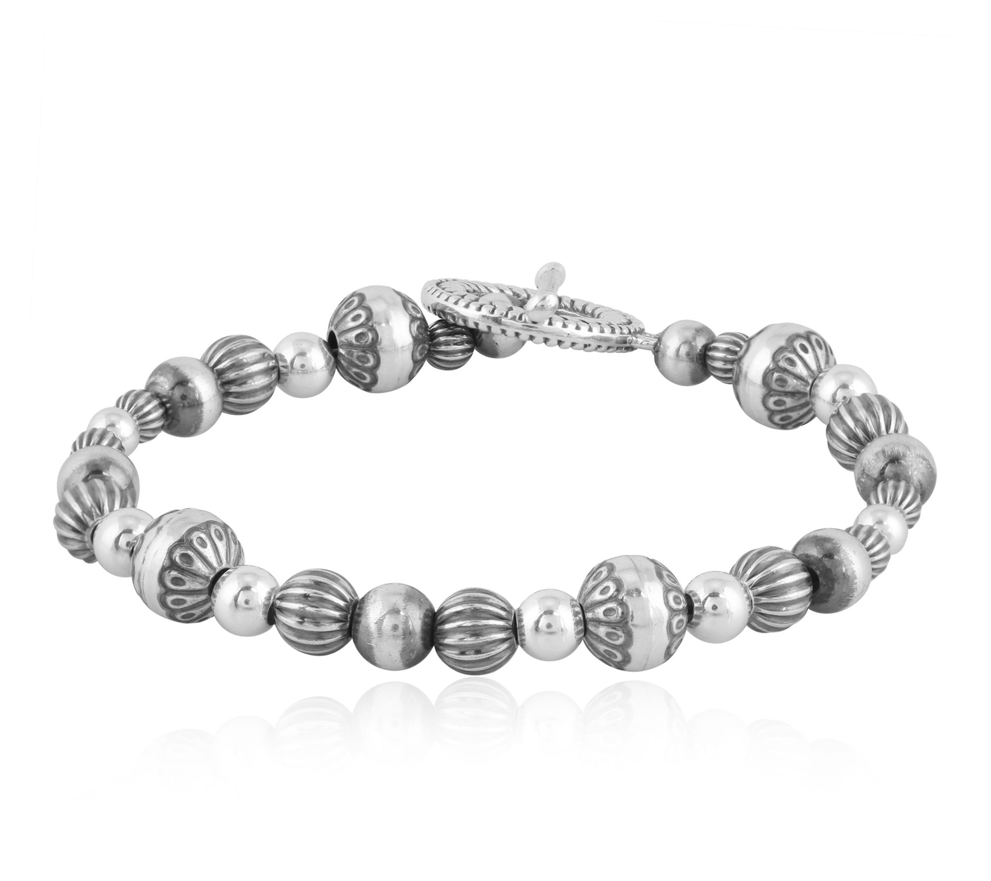 American West Sterling Silver Bead Toggle Bracelet