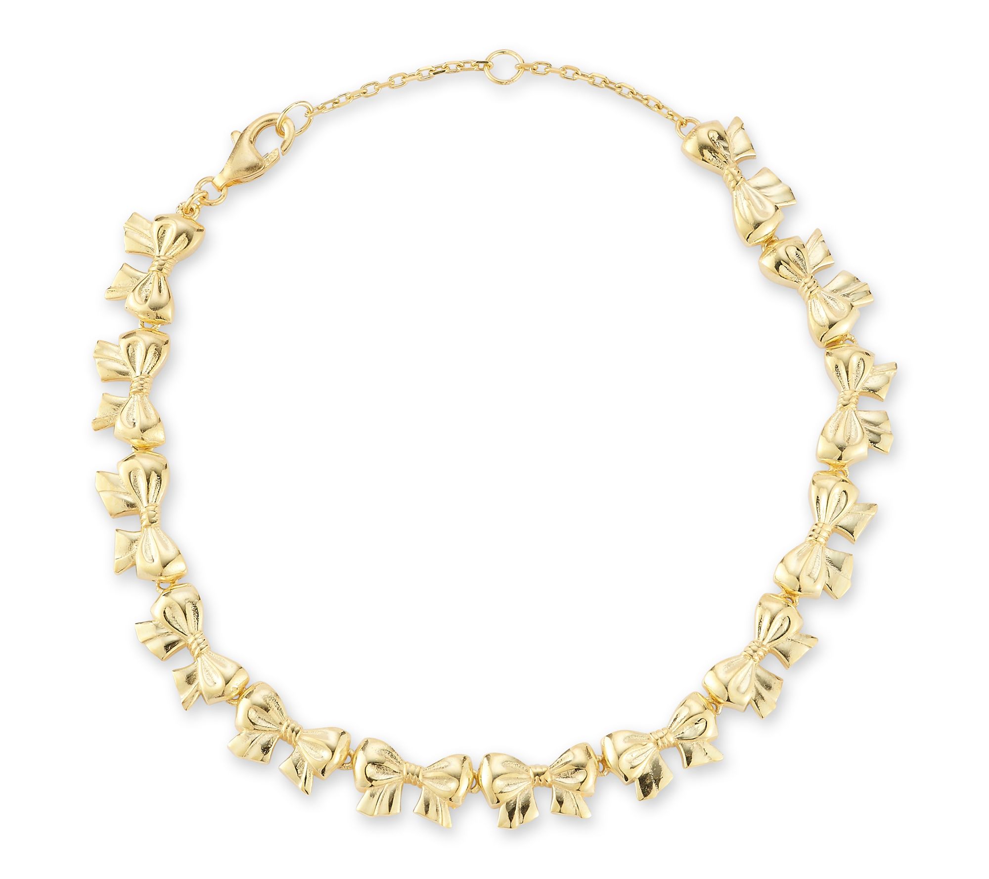 Sterlina Silver Polished Bow Chain Bracelet, Sterling