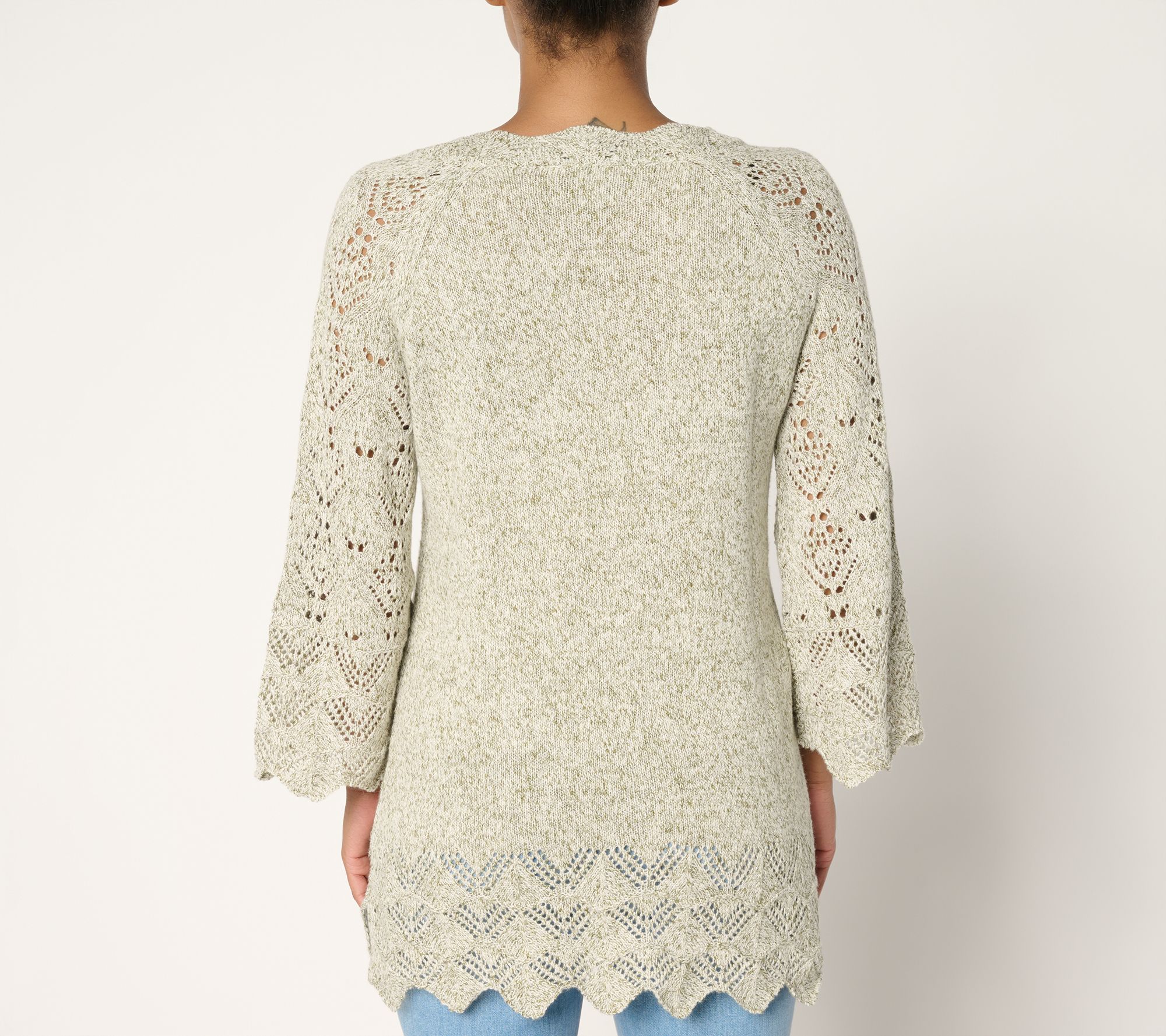 Ree by The Pioneer Woman Regular Pointelle Marled Sweater