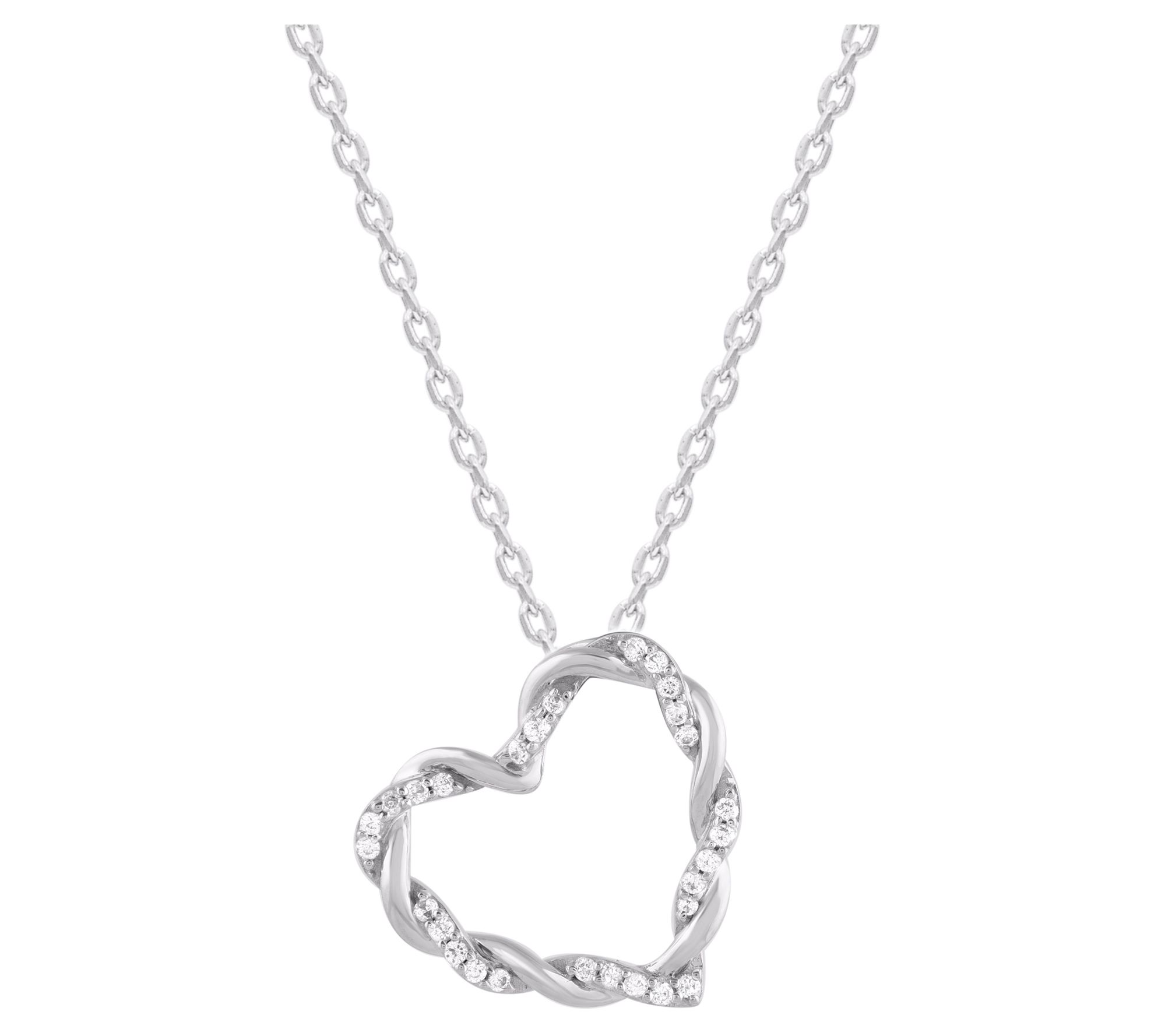 Accents by Affinity Diamond Twisted Heart Necklace, Sterling