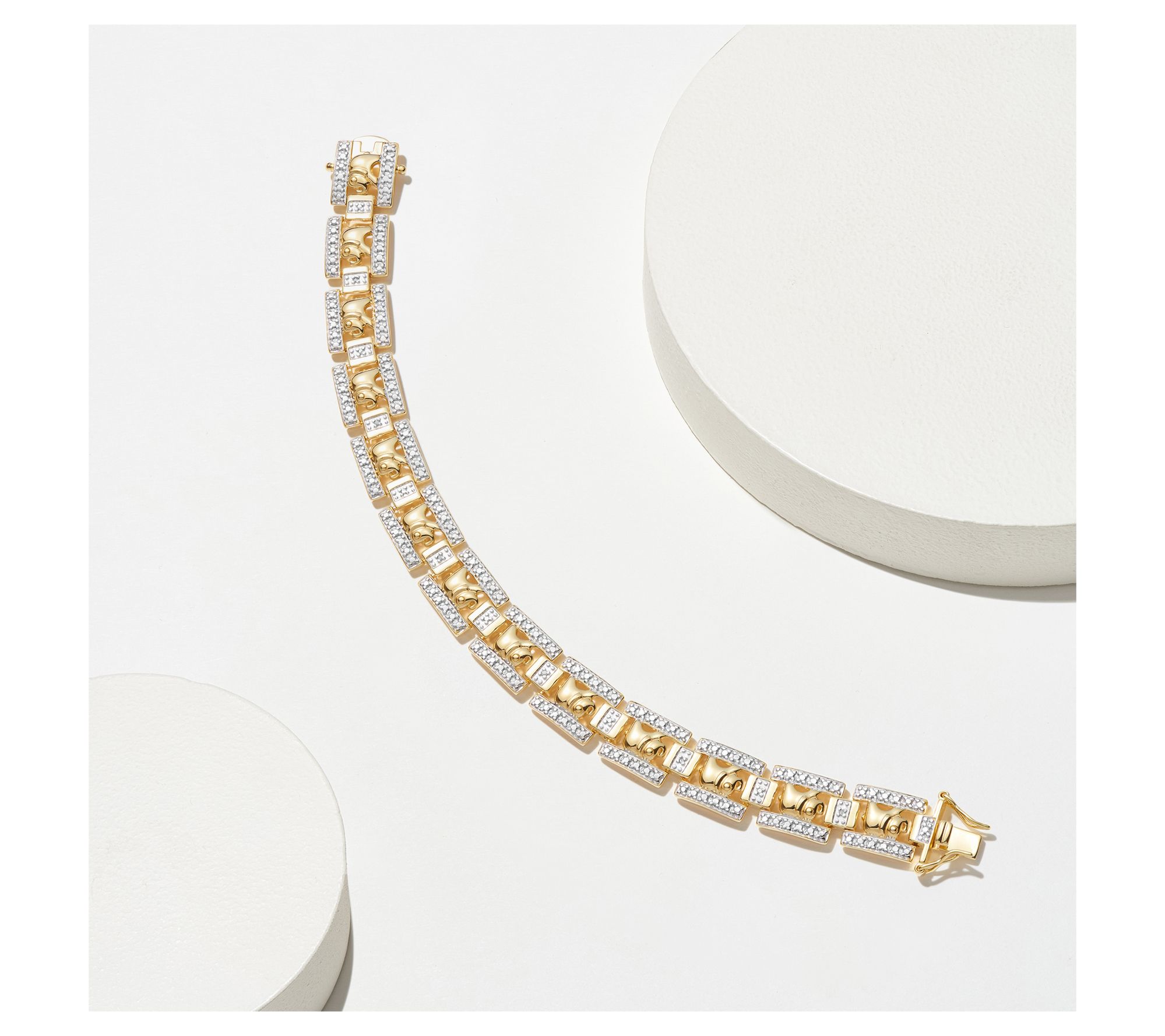 18K Gold Plated Diamond Accent Elephant Bracelet